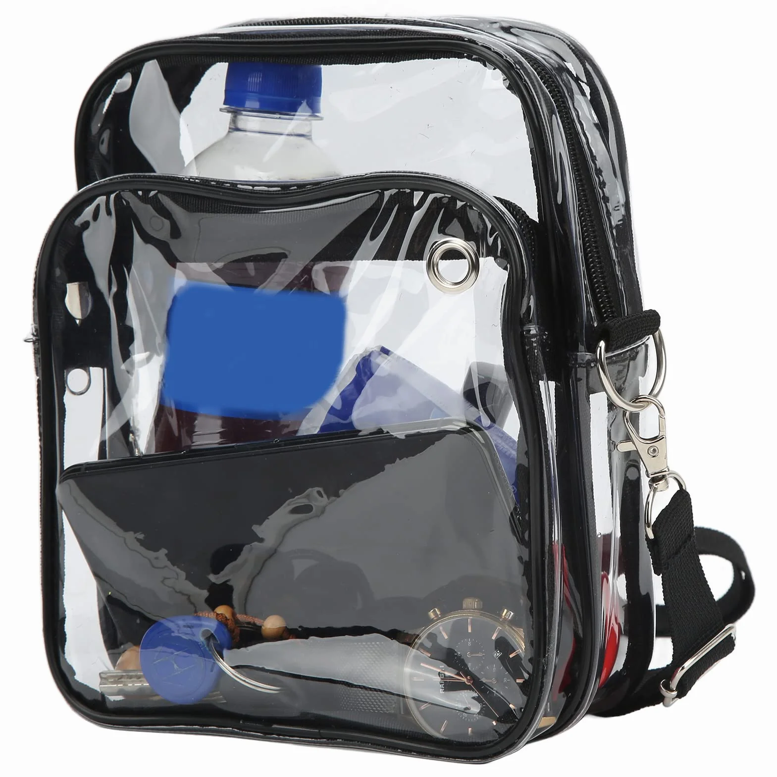 Borsa da Stadio Trasparente a Tracolla in PVC Antisporco Resistente all'Acqua