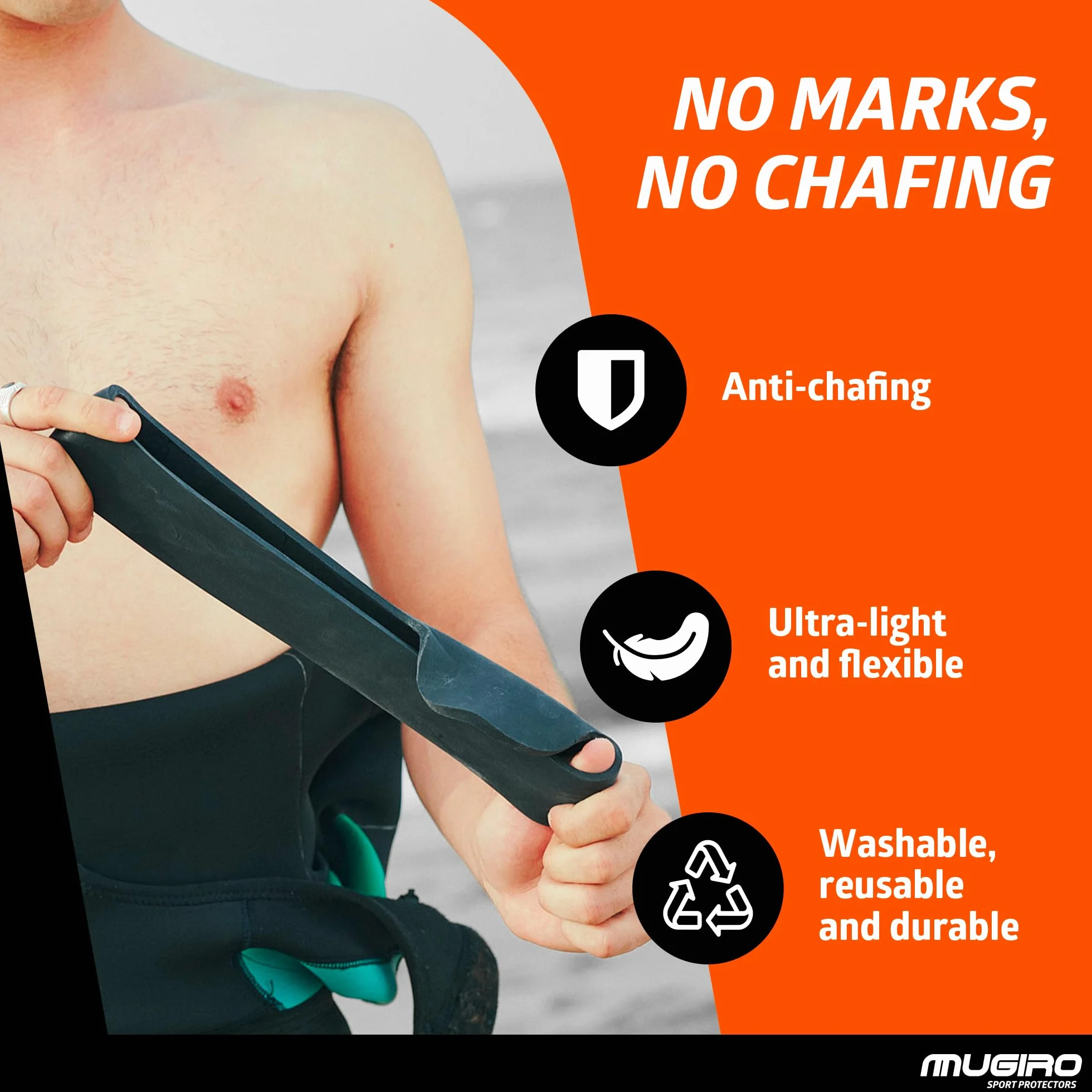 Protezione Collo per Muta in Neoprene – Previene Irritazioni e Ferite in Nuoto, Surf e Immersioni – Collare Elastico Compatibile con Vaselina – Riutilizzabile – Colore Arancione
