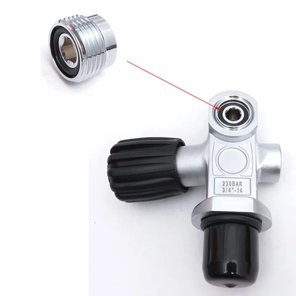 Convertitore Adattatore Valvola di Prenotazione Inserimento Din A Yoke Immersione Subacquea Giunti Torici Kit Morsetto