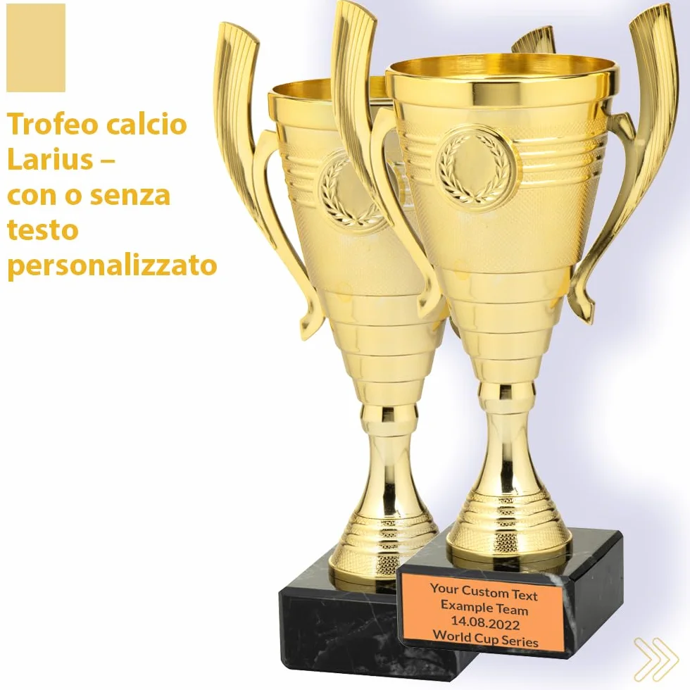 Larius Coppa 22 cm 415 g trofeo universale base in marmo personalizzabile per sport scuola concorsi premi