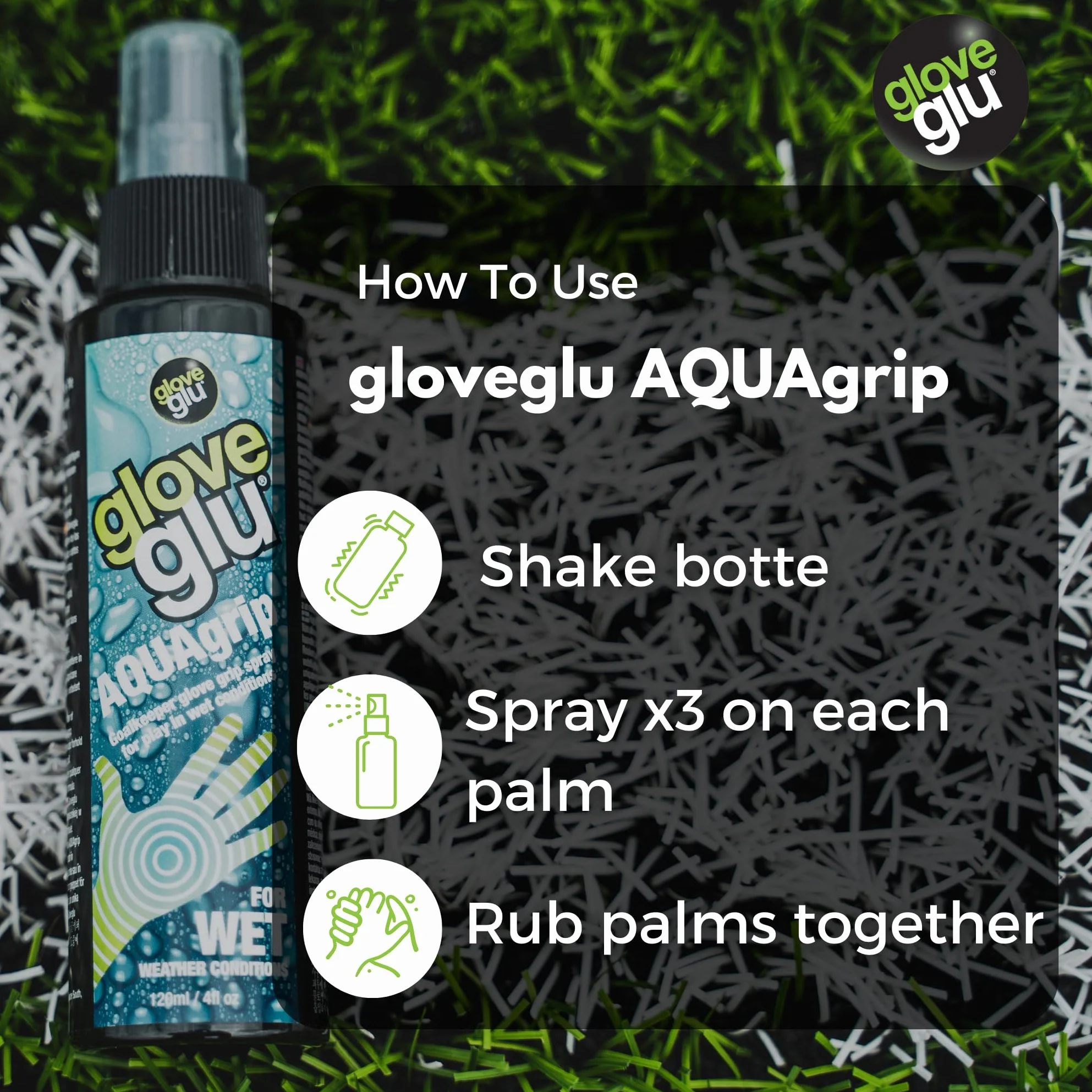 Gloveglu AQUAgrip Goalkeeper Glove Spray 120ml