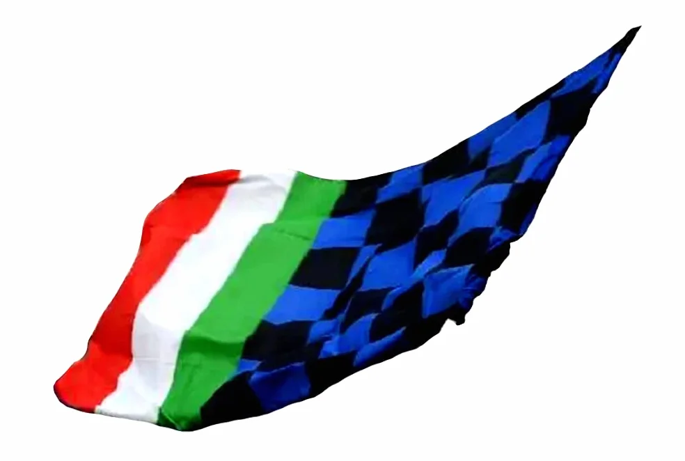 Bandiera colori nera ed azzurra cm. 142 x 110 con banda tricolore per tifoso stadio BGNATRIC