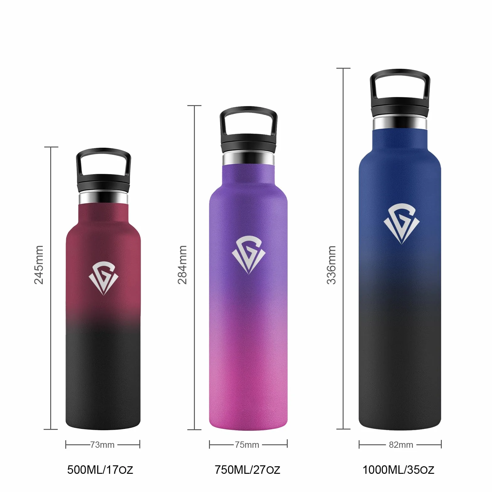 Borraccia Acciaio Inox 750 ml Doppio Strato Isolante Senza BPA per Bevande Gassate