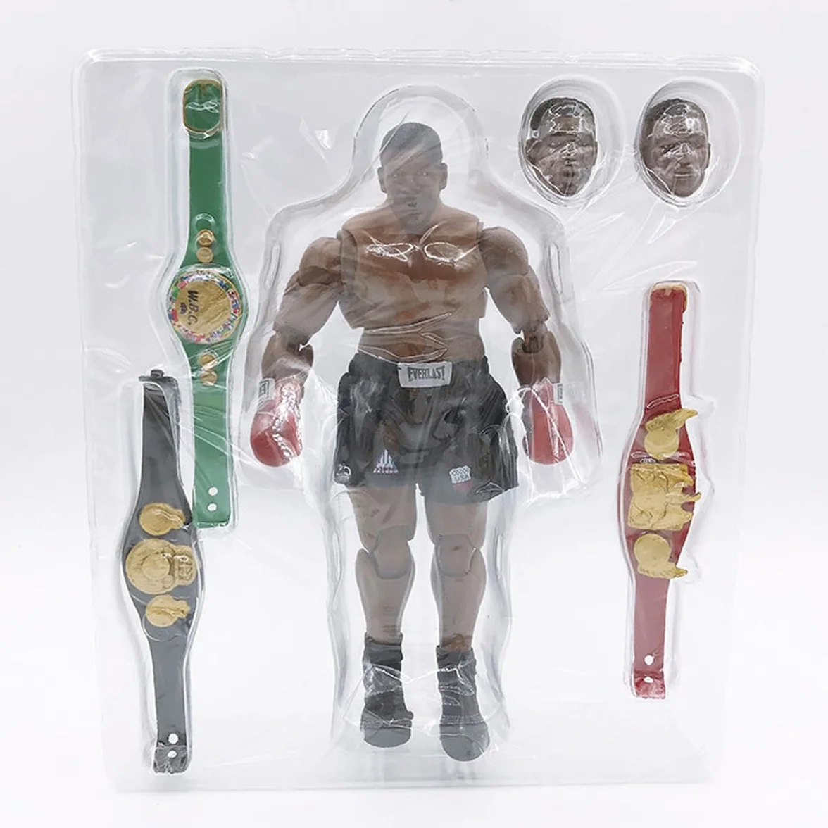 Action figure del campione di boxe|Modelli del personaggio di Tyson e accessori|3 sculture di teste 3 cinture|Oggetti da collezione per appassionati di boxe|regalo di compleanno
