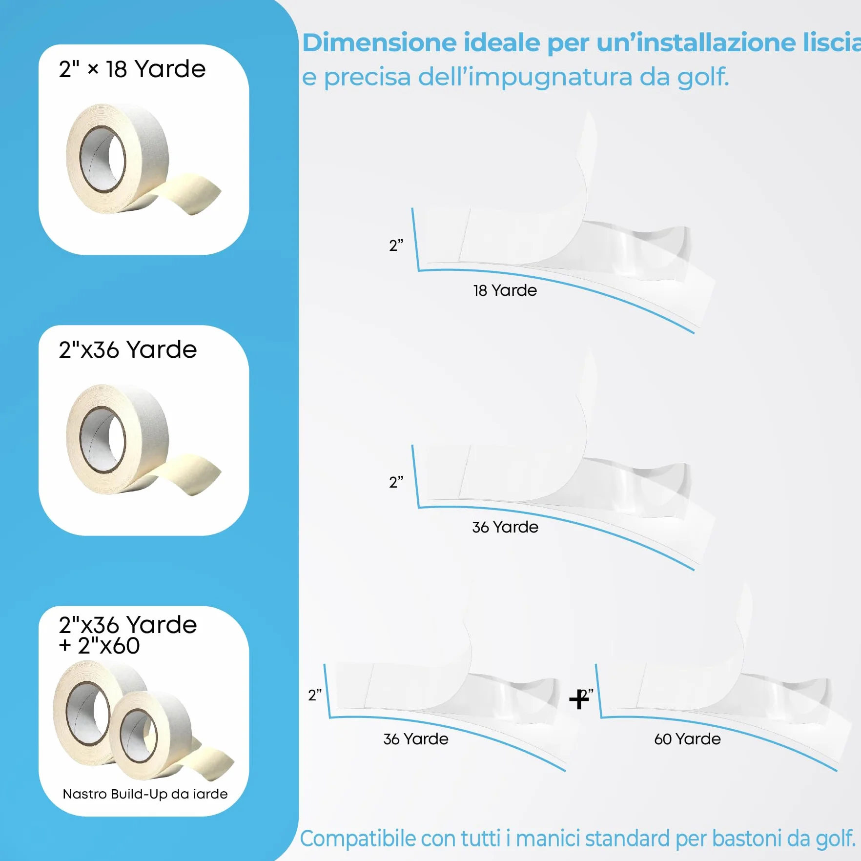 Rotoli di nastro antiscivolo da golf