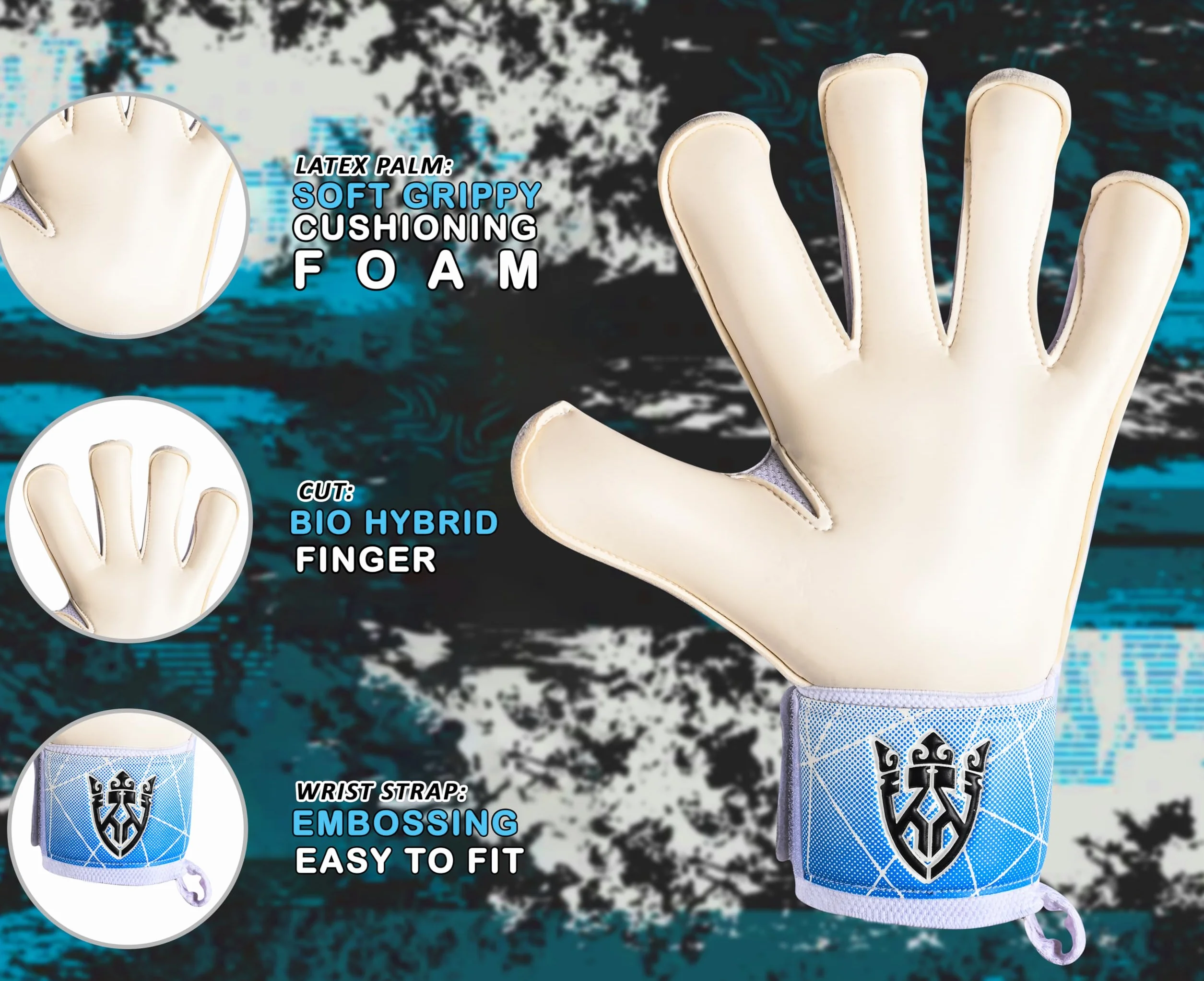 Keeperking Guanti da portiere 4 mm con protezione dita rimovibile