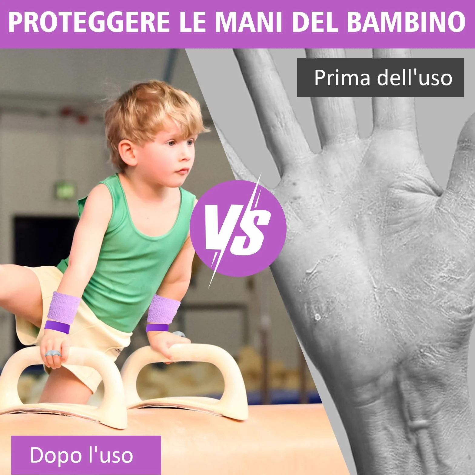Scettar Set di Polsini da Ginnastica, 2 Paia Manopole Paracalli per Ginnastica Artistica, Falcon Grip Pad per Cross Training