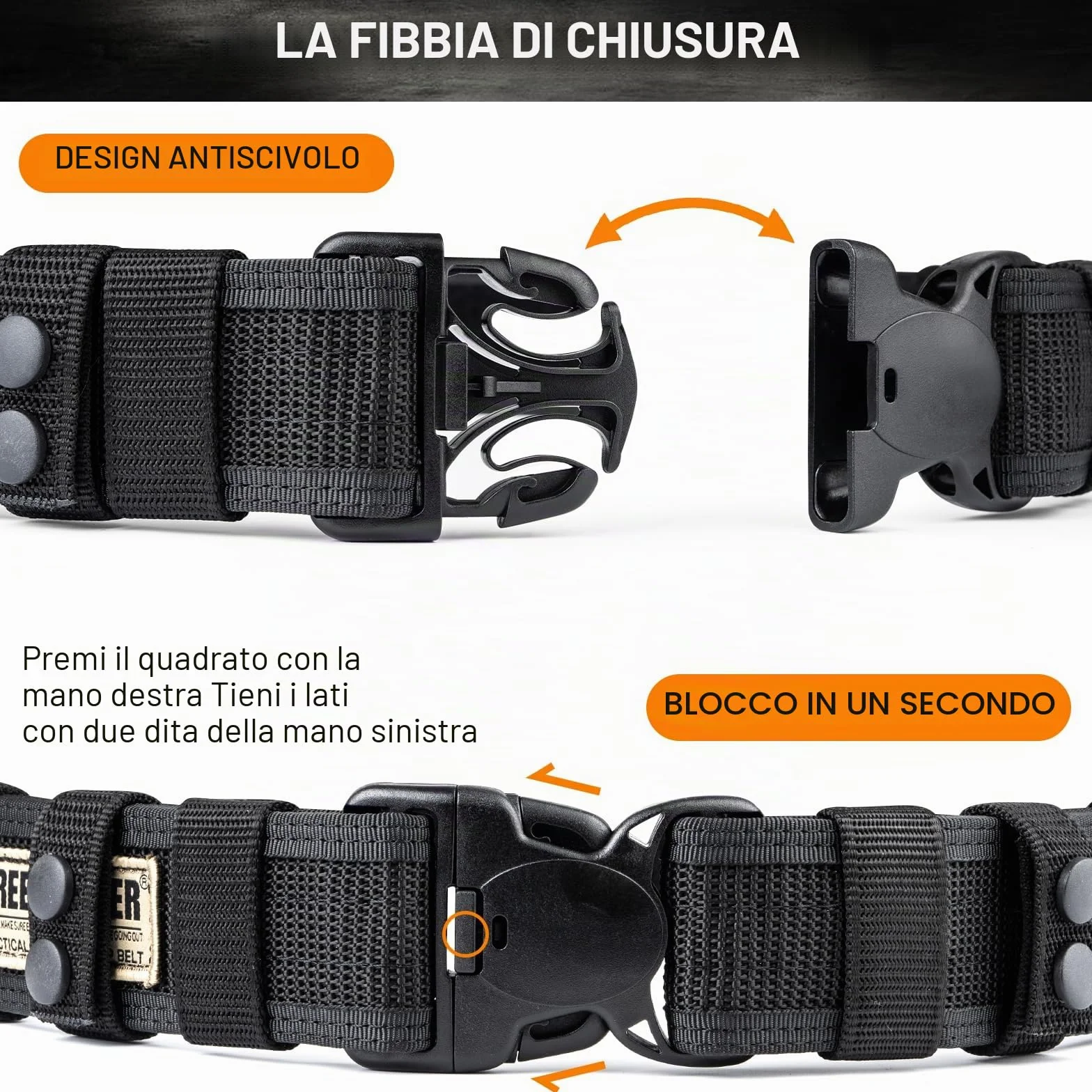 FREE SOLDIER Cintura Tattica da Combattimento Regolabile per Equipaggiamento Militare Polizia