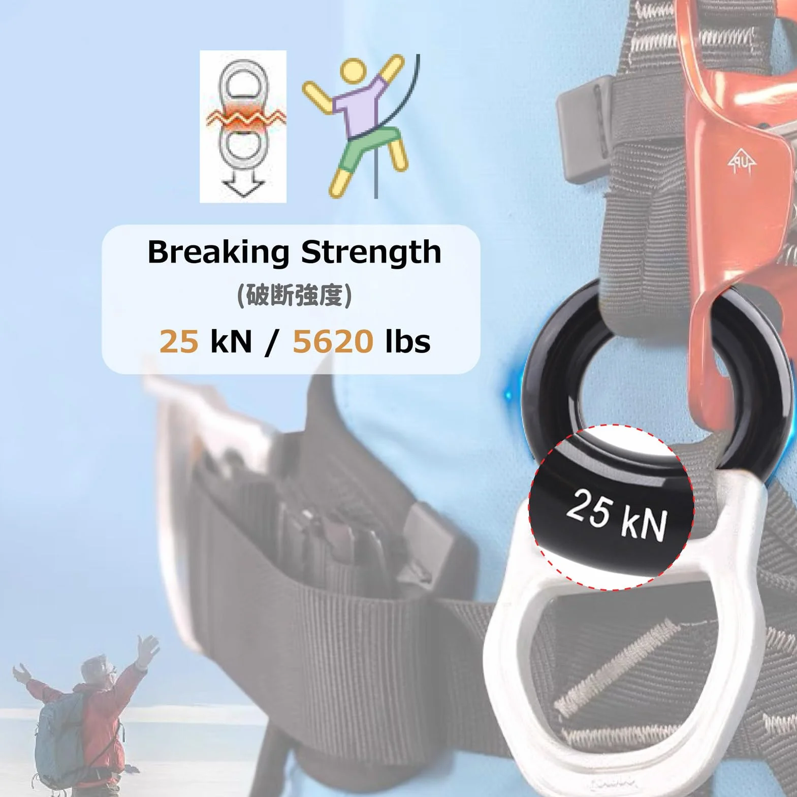 Azarxis Swivel Girella 360° Rotante 30kN per Arrampicata e Cerchio Aereo