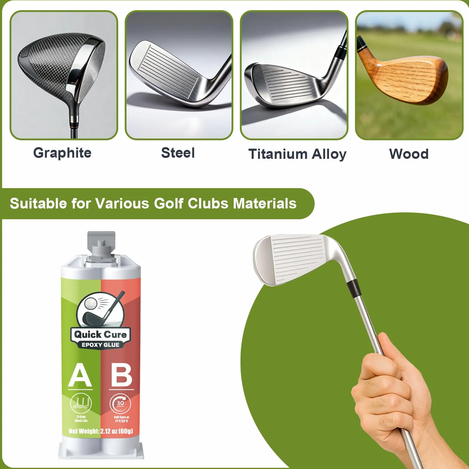 Resina epossidica extra dura 60 ml per mazze da golf golf