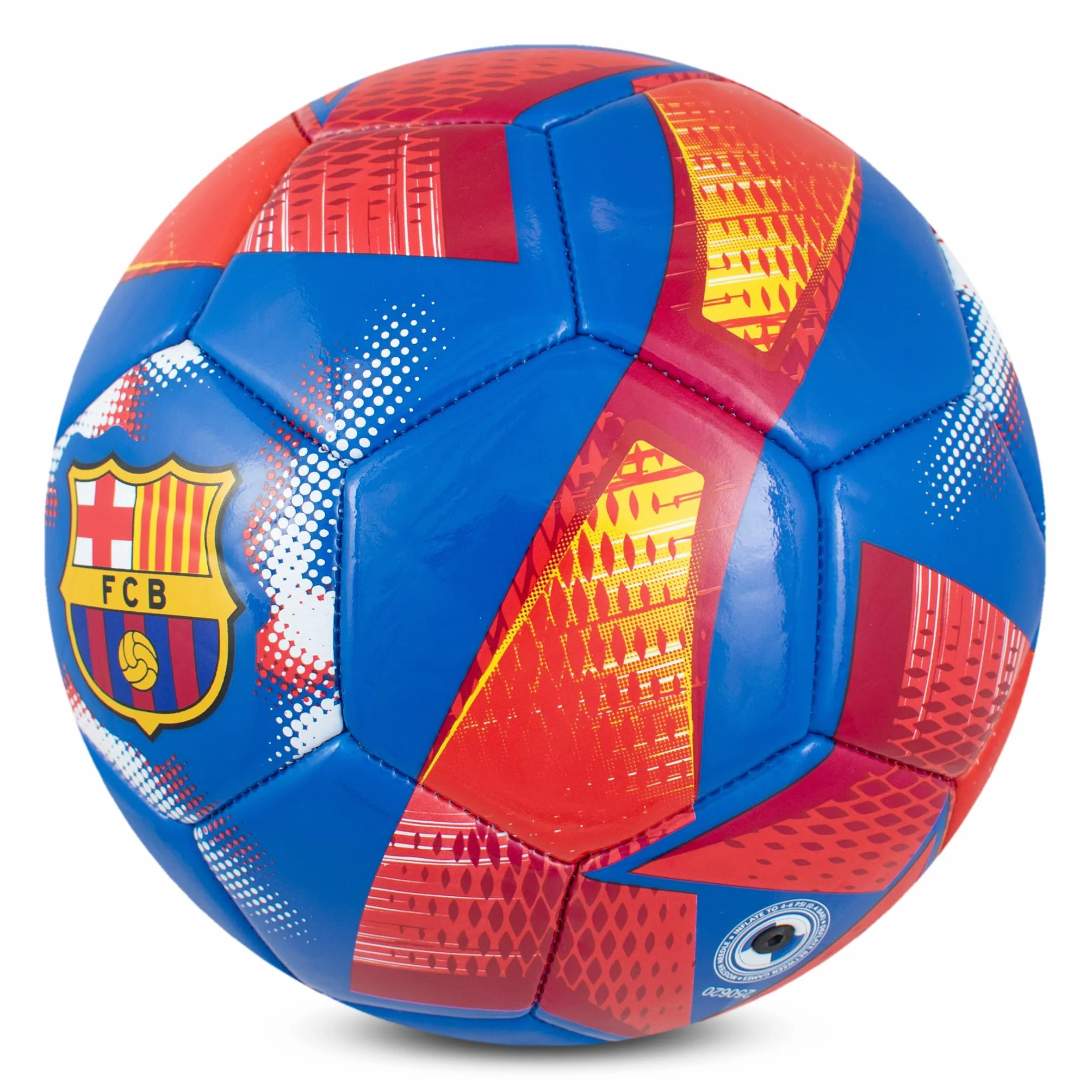 Hy-Pro Pallone da calcio con licenza ufficiale FC Barcelona, taglia 3, design a spirale, merchandising Barca, allenamento, collezione per bambini e adulti