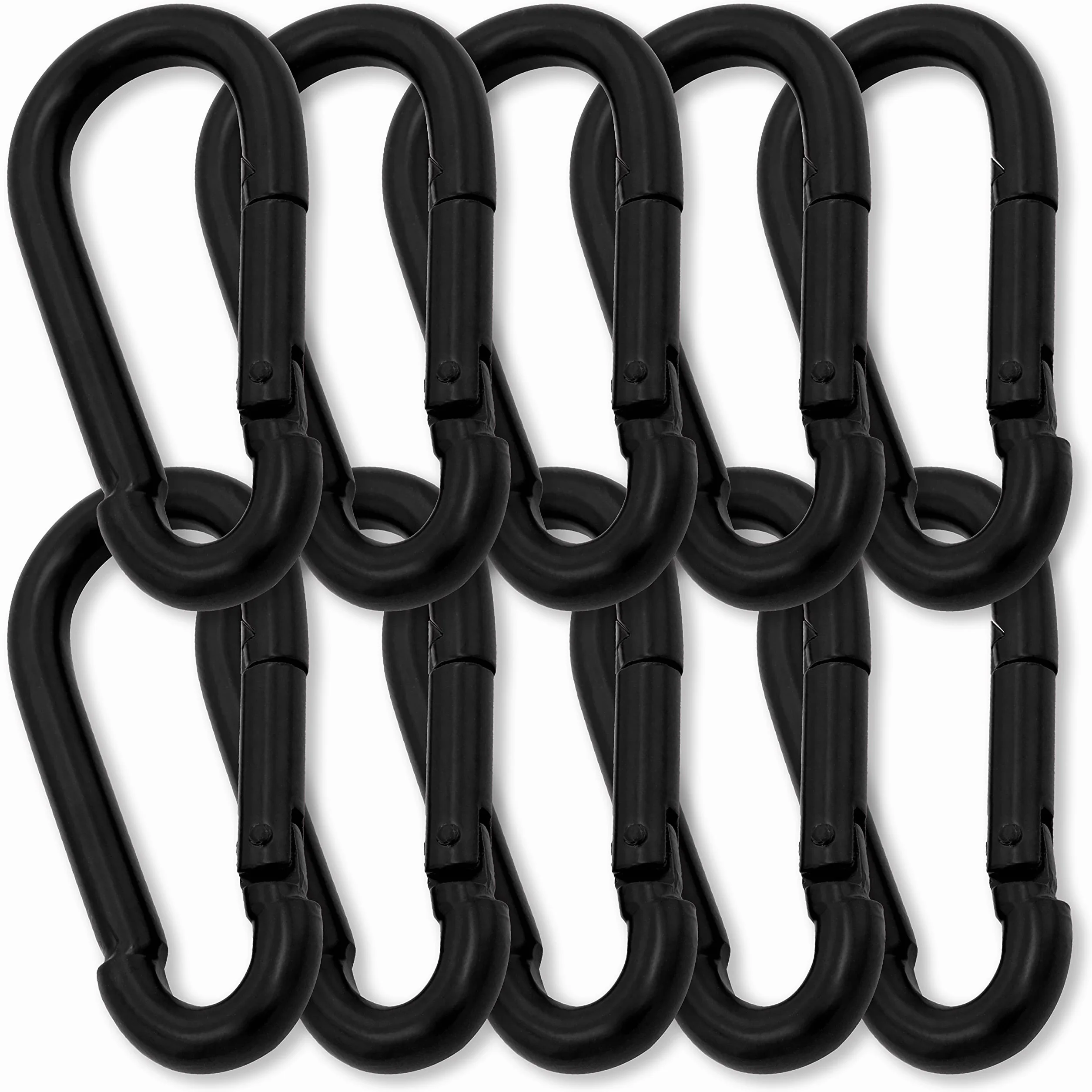 C.P.Sports 10 moschettoni 80 mm x 8 mm in acciaio inox colorato per sport di forza e fitness