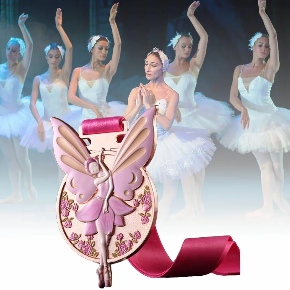 Medaglie Premio Vincitore Oro Argento Bronzo in Metallo per Competizioni di Balletto Danza