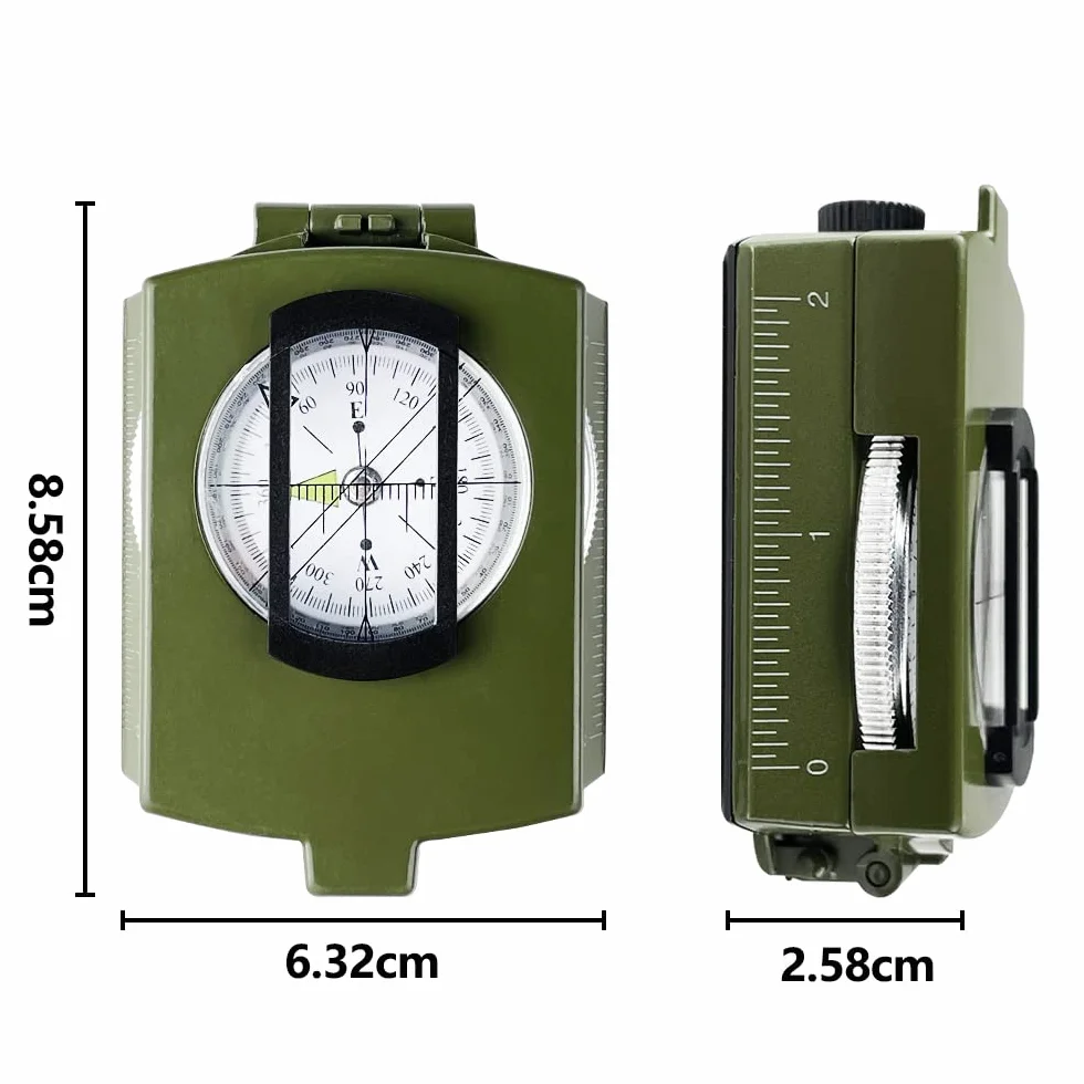 Bussola Professionale Militare Multifunzione Impermeabile Luminosa per Campeggio Trekking All'aperto