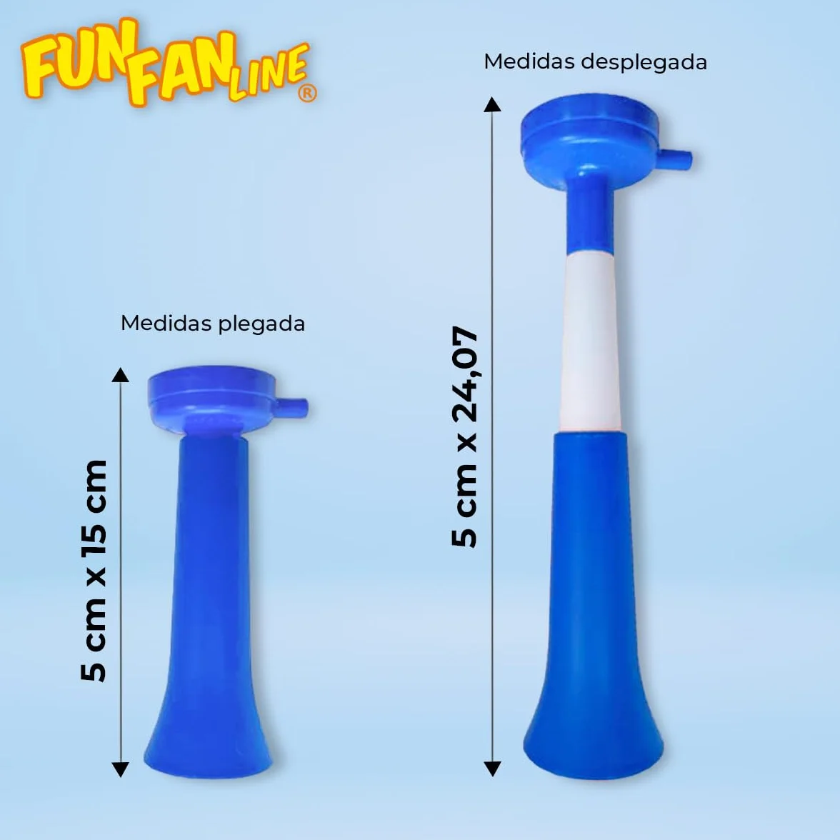 Trombe Vuvuzela Allungabili 108dB Smontabile Pieghevole per Animazione Sportiva Calcio Eventi - Pack 3