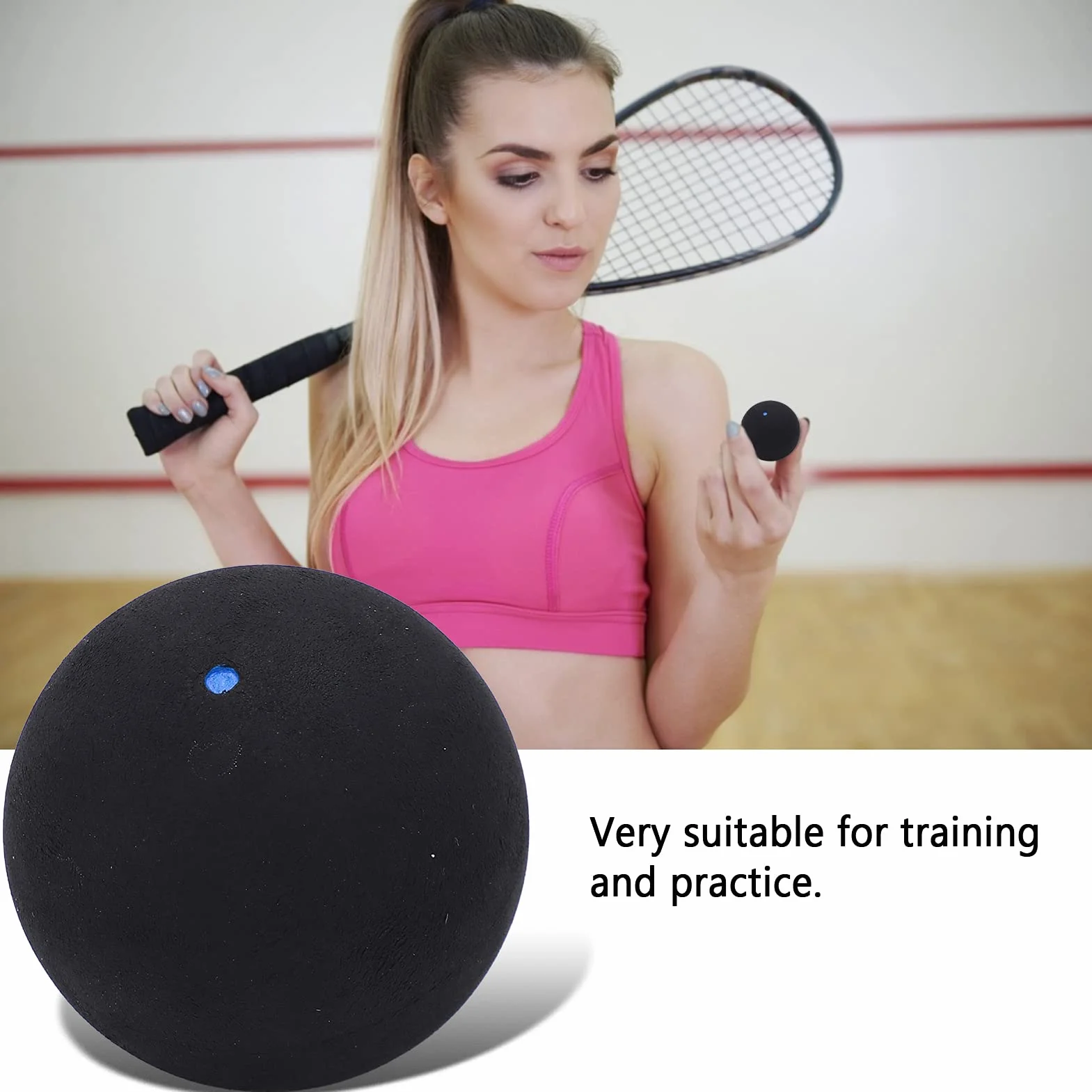 Akozon Palla da Squash 37 Mm Gomma Allenamento Competizione Principianti