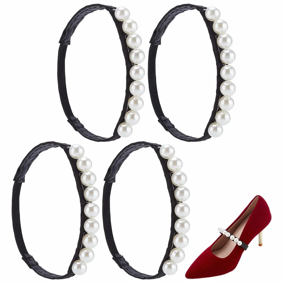 PH PandaHall Cinturini per Scarpe con Perle Cinturini Elastici per Scarpa Fascia Alla Caviglia con Perle Fascia per Scarpa con Tacco Alto Cinturino Staccabile per Donna Che Tiene Sandali Larghi