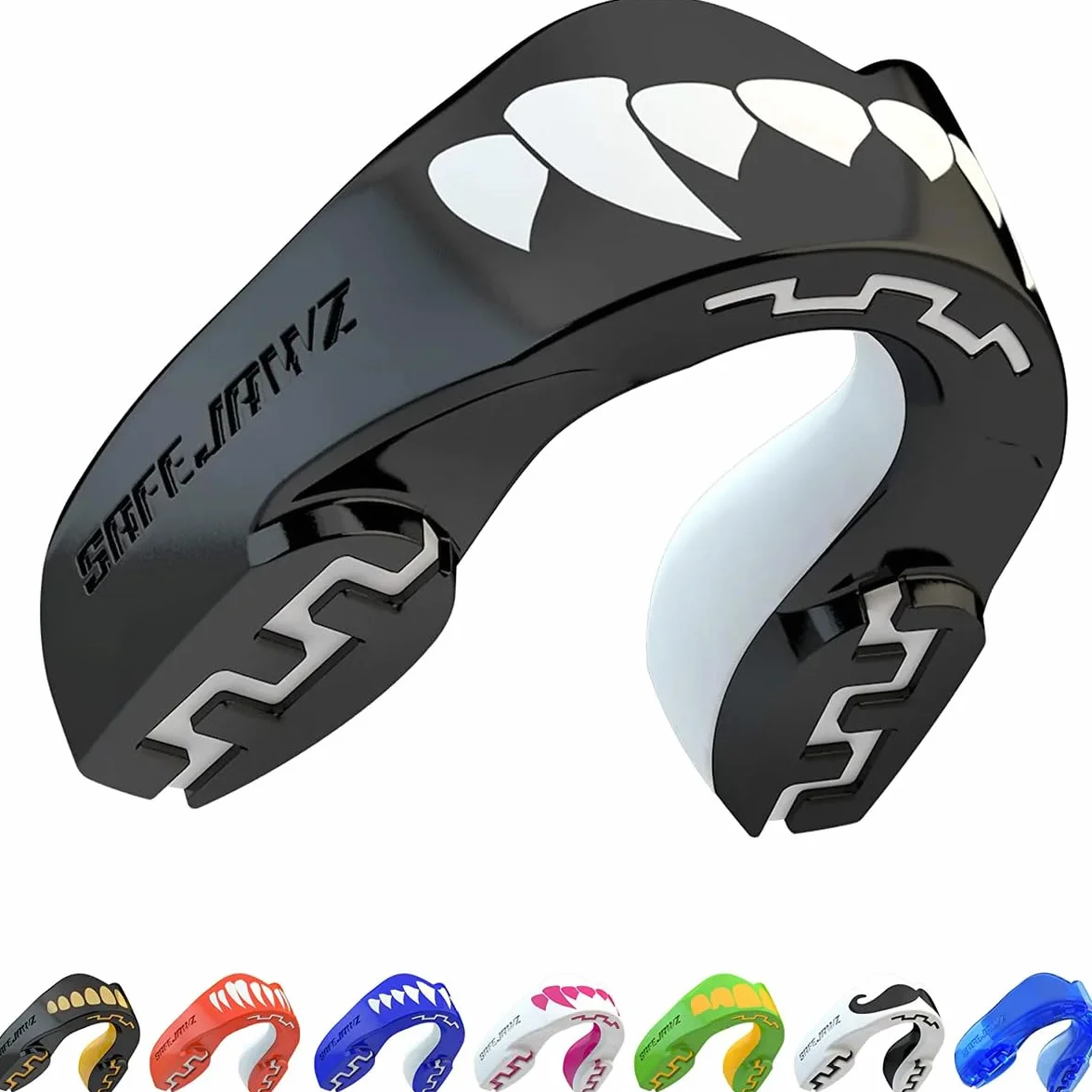 SAFEJAWZ Paradenti Sportivo Slim Fit Adulti Bambini Contatto Completo Rugby MMA Hockey Judo Boxe