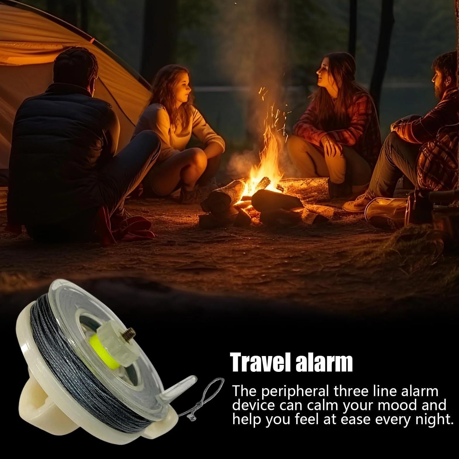 Trip Wire Alarm Kit, Perimeter Alert System, Heavy-Duty Weatherproof, 82ft Steel Wire, for Camping Hunting Farm Survival