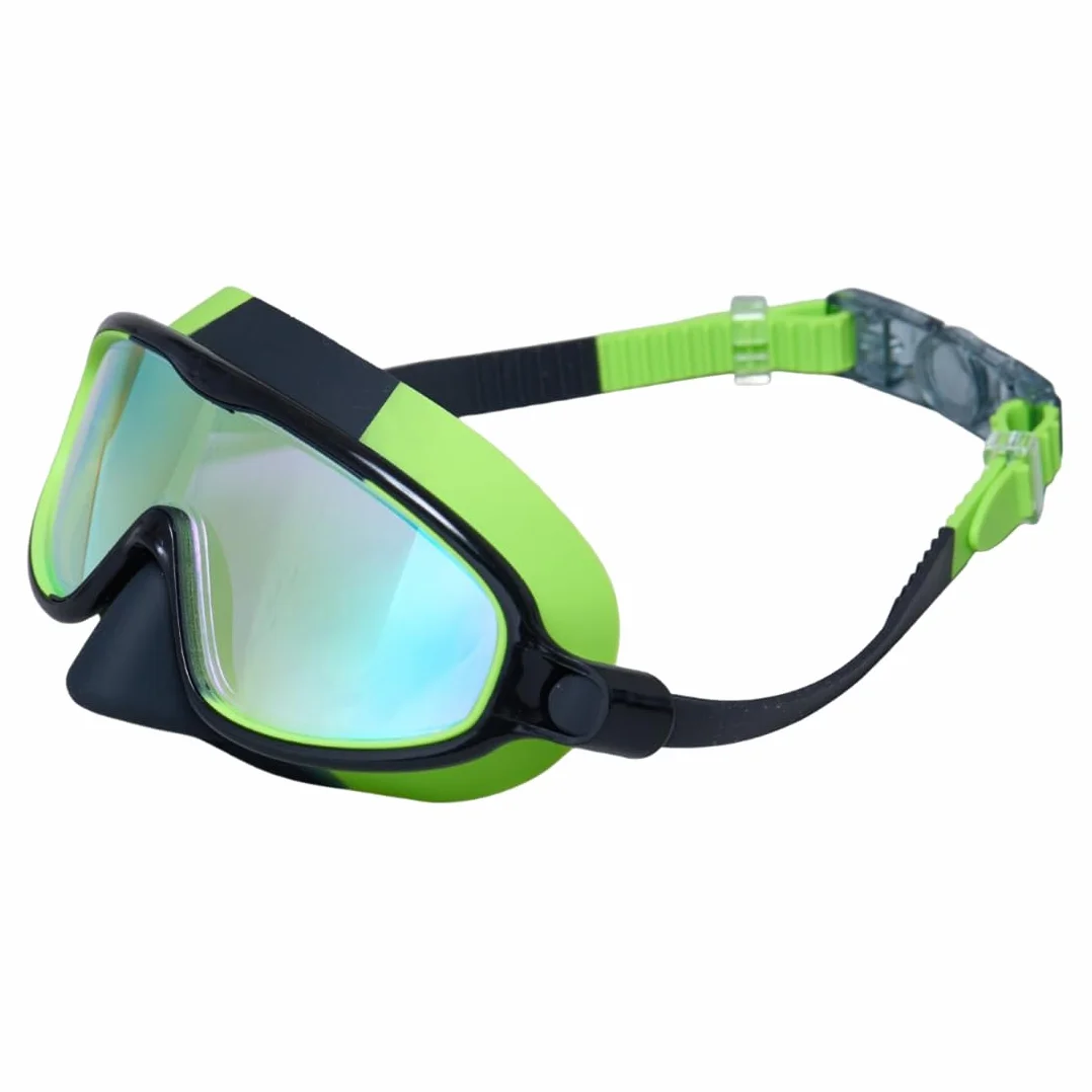 Maschera Immersione Bambini Cinturino Regolabile Silicone Anti-Nebbia Anti-Perdite Panoramica 180° Occhialini Nuoto
