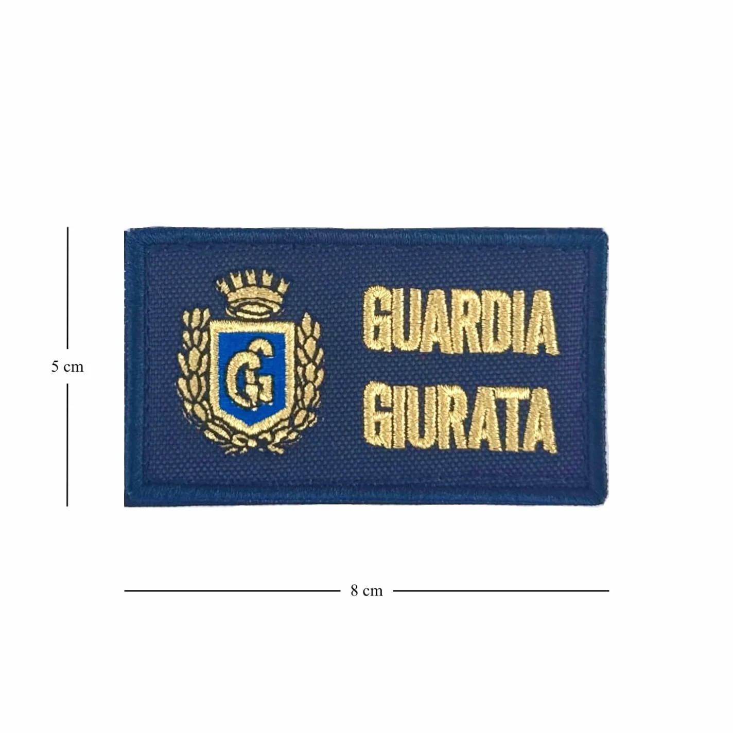 Toppa Patch Guardia Giurata Con Stemma GPG 3D Adesione a Strappo 8.0x5.0 cm (BLU)