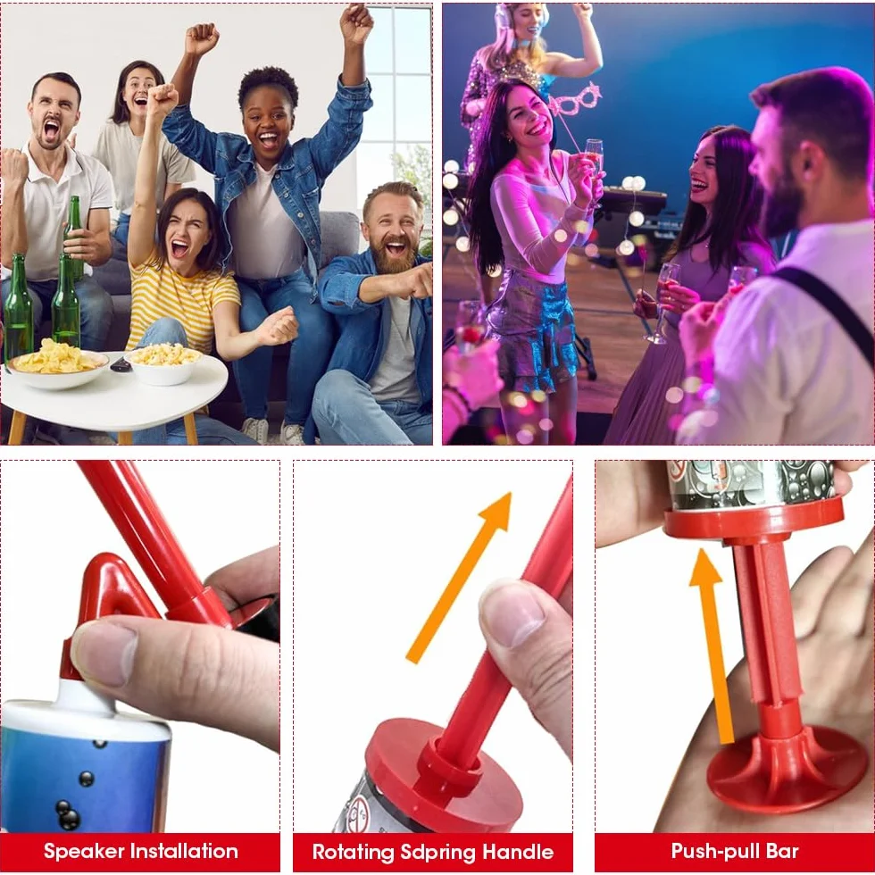 Tromba da Stadio 2 Pezzi, Trombetta Forte, Corno da Stadio, Fanfare Air Horn per Feste, Partite di Calcio, Eventi Sportivi Rosso