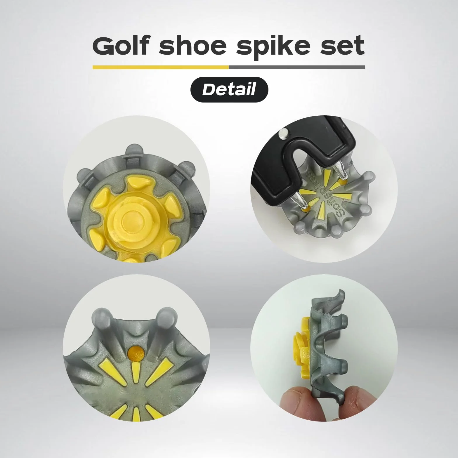 Set di 12 punte da golf di ricambio per scarpe con spazzola di pulizia
