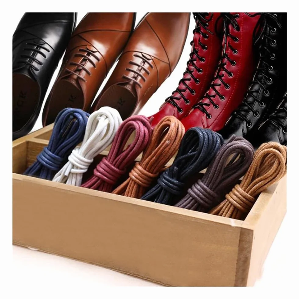 Lacci Delle Scarpe in Pelle Impermeabile Moda Nuovi Rotonda Corda 3Pairs Nero Marrone