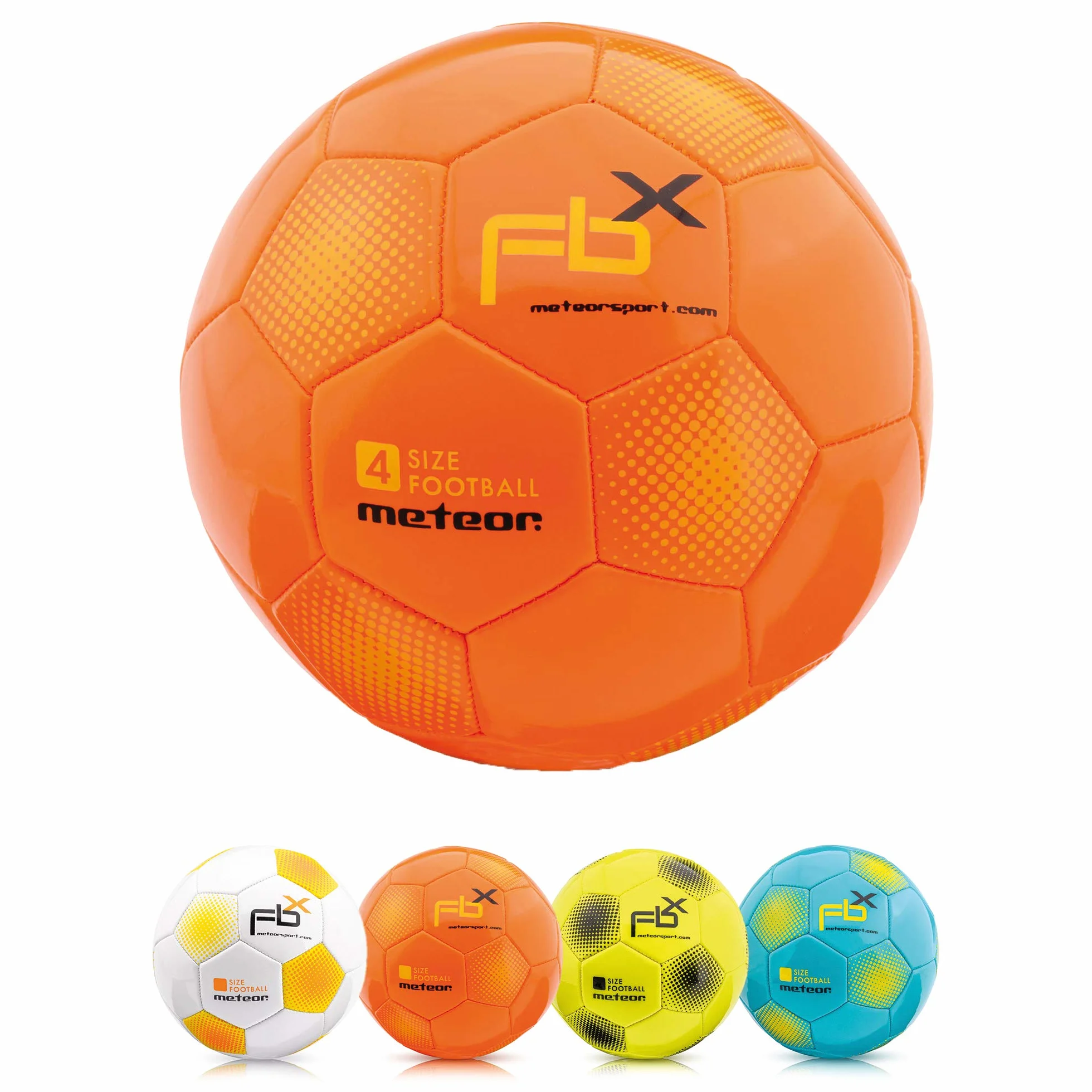 Meteor Pallone da Calcio Cucito per Bambini Adolescenti e Adulti 5 4 3 1 Dimensioni e 4 Colori