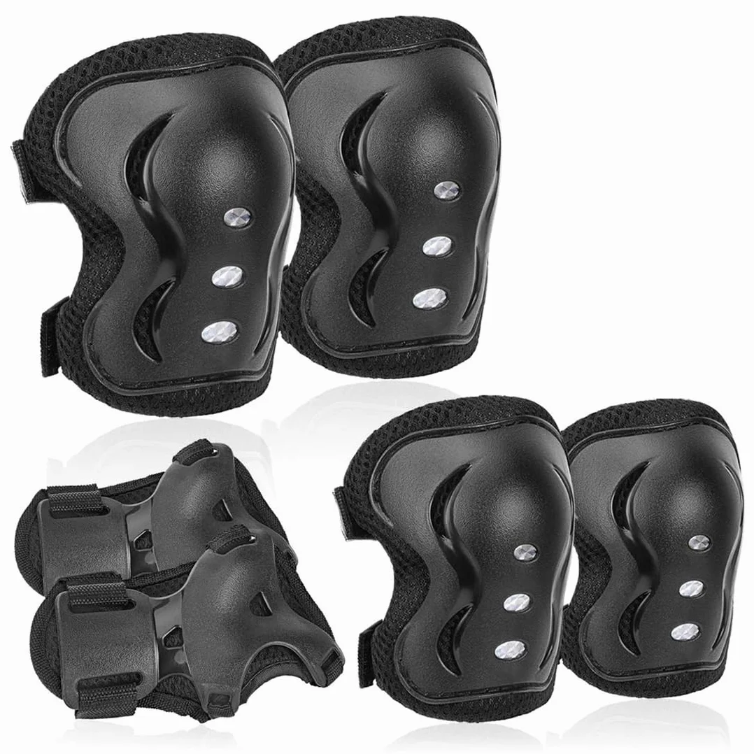 Set di 6 Ginocchiere Protettive per Bambini 3-12 Anni Pattinaggio Ciclismo