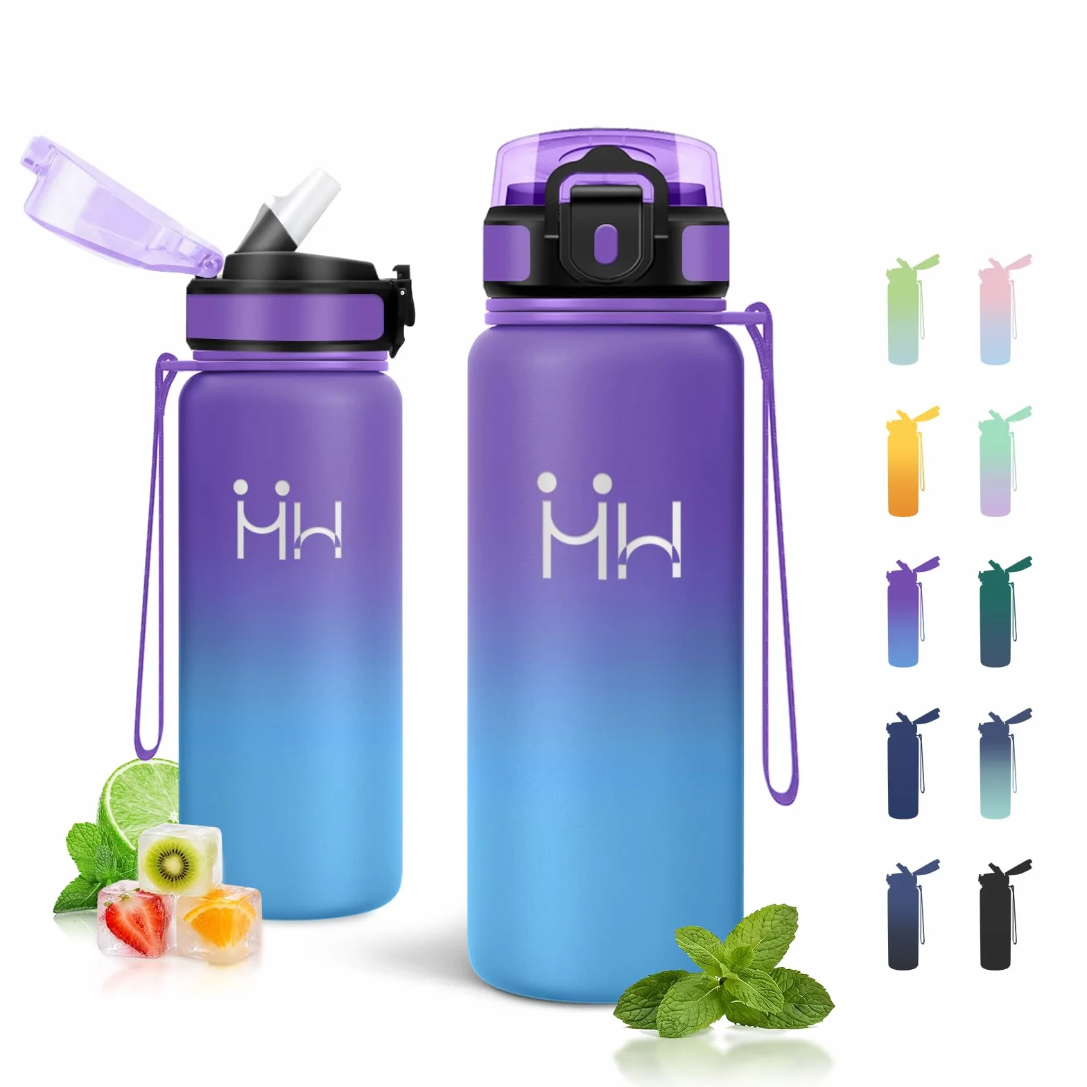 Borraccia Termica 750ml con Cannuccia, Bottiglia Acqua Riutilizzabile Senza BPA, a Prova di Perdite per Campeggio Escursioni Outdoor