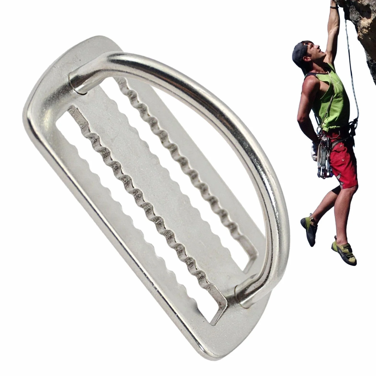 Weight Keeper 2 pollici acciaio inox 316 fibbia cintura subacquea anello D denti sega pesca subacquea