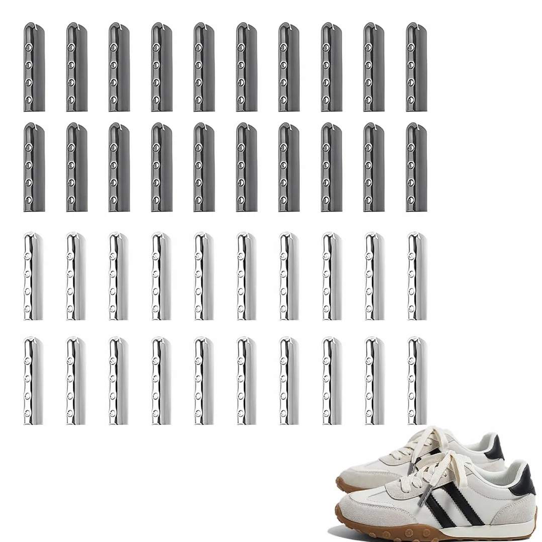 40Pz Terminali Lacci, Punta Dei Lacci In Rame Con Guaina Termorestringente Accorciare Riparare Accessori Ideali Per Sneakers