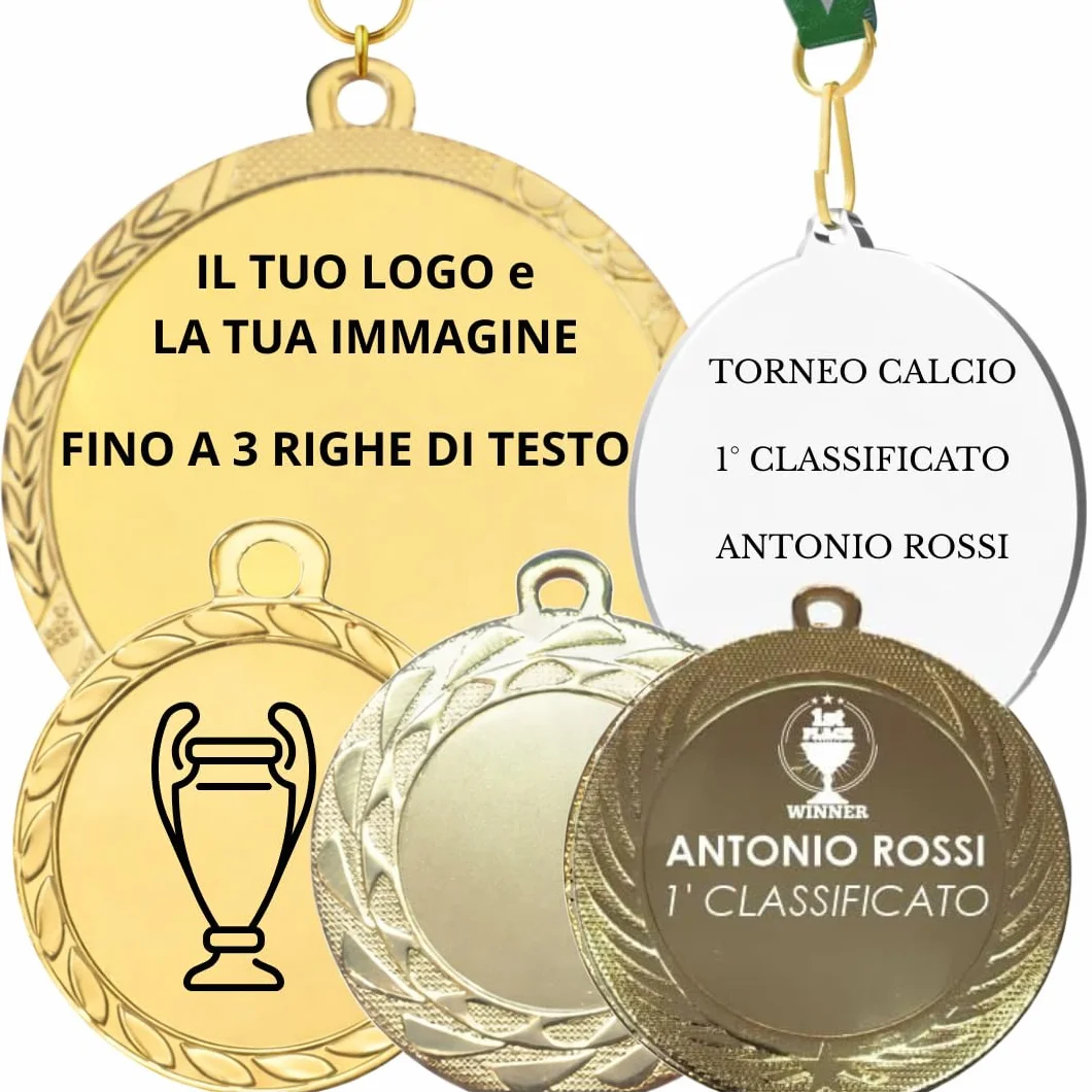Medaglie Personalizzabili con Testo e Foto Plexiglass Metallo