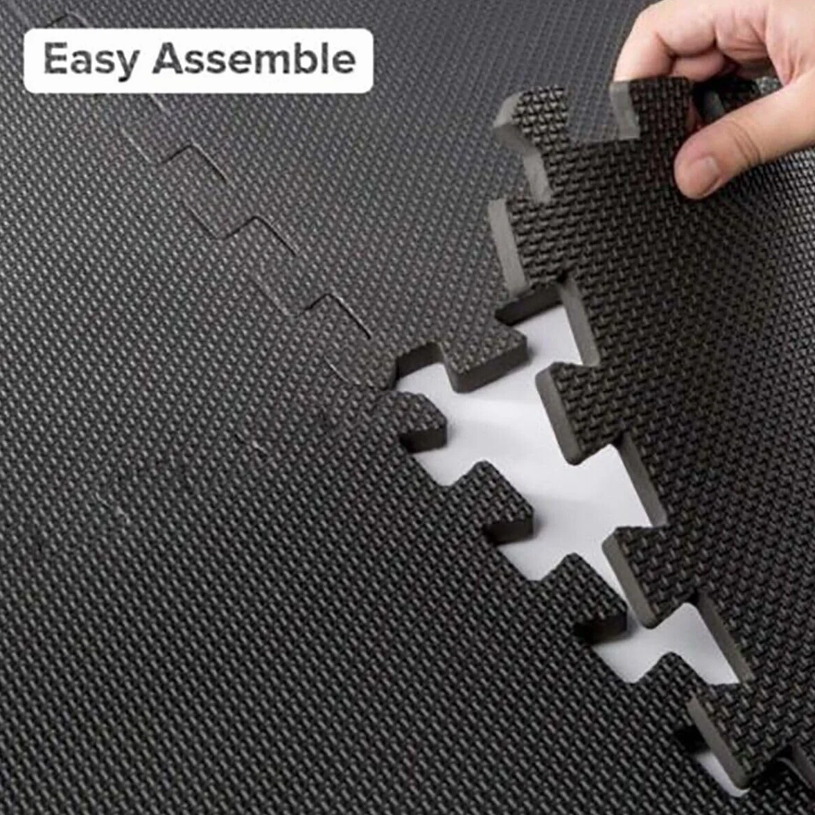 Tappeto Palestra 20 Pezzi Tappetino Fitness Puzzle Eva Pavimento Protettivo Incastro Tatami Gomma