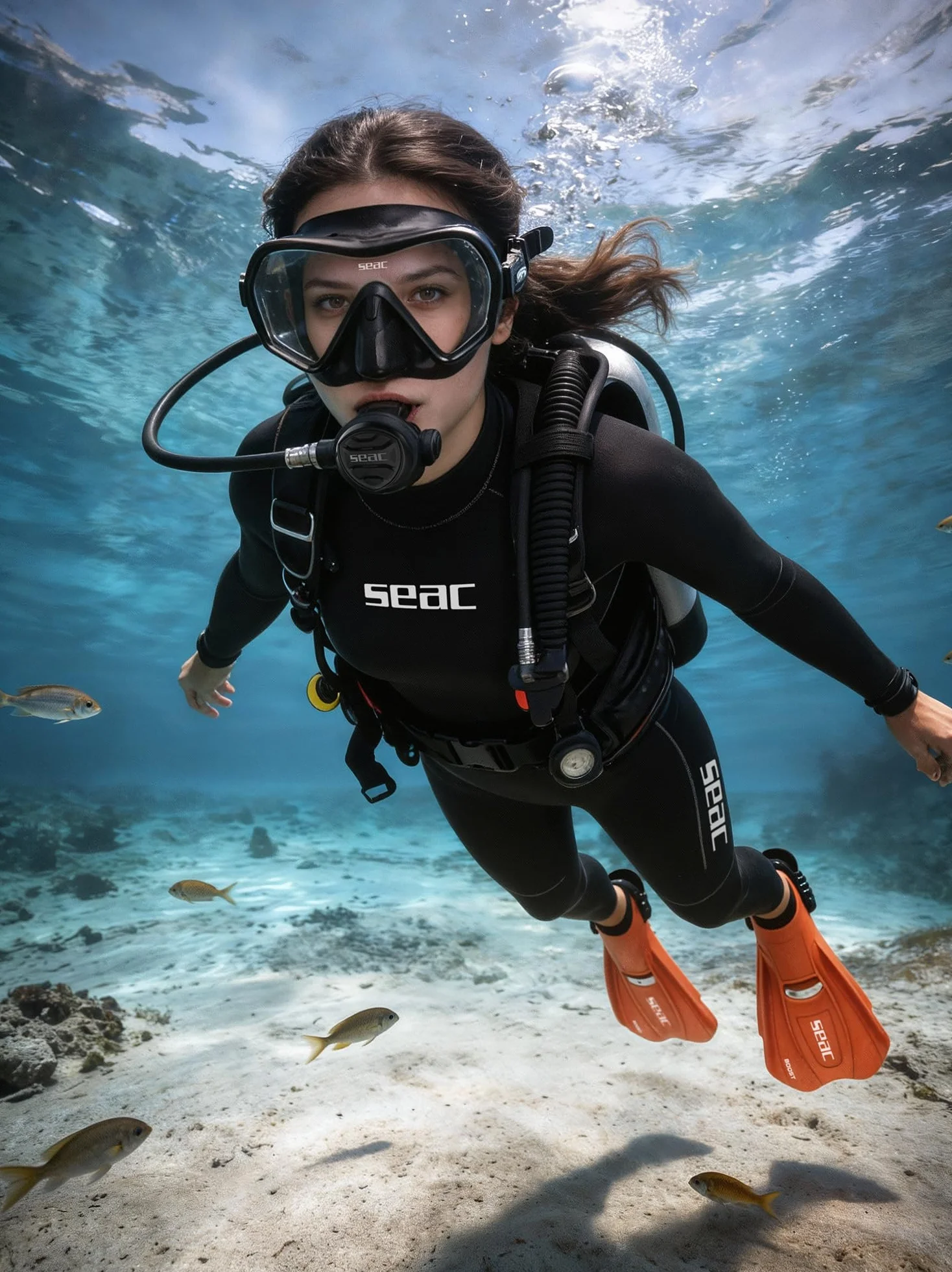 SEAC Pura – Maschera Subacquea Antiappannamento Monolente Frameless in Silicone | Maschera per Immersioni e Snorkeling Antifog Low Volume con Fibbia 3D