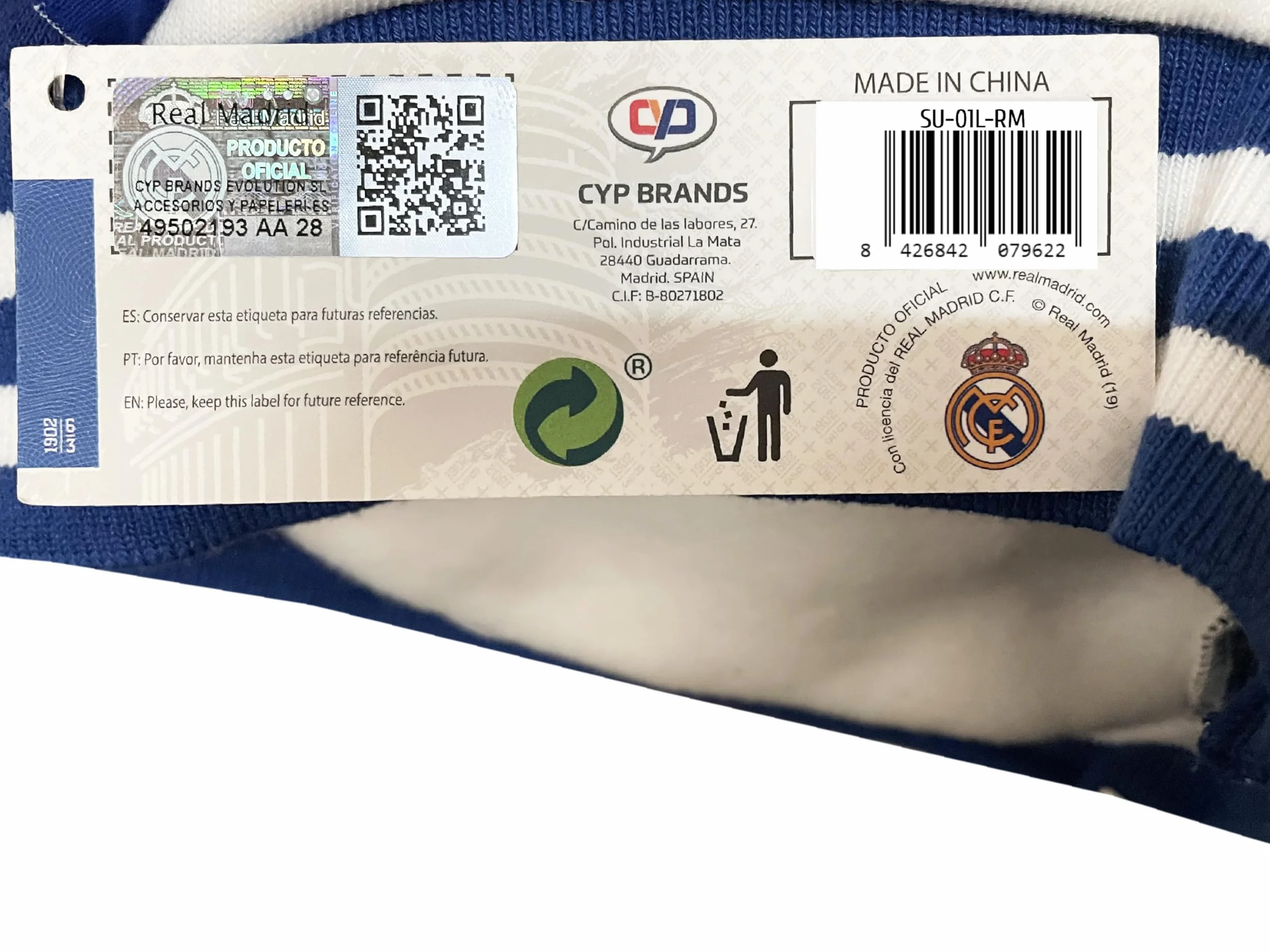 Real Madrid Felpa per Cani Taglia L Prodotto Ufficiale