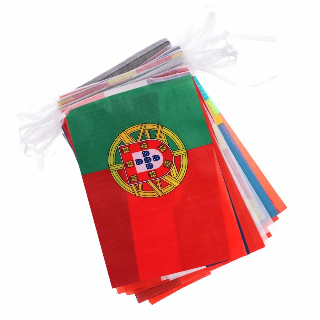 Coppa del Mondo 2026 - Catena per bandiere 48 paesi, 28 x 20 cm o 20 x 14 cm, circa 20 m/15 m, decorazione per fan bar, club, birreria, USA Messico Canada, fattura con IVA (20 x 14 cm)