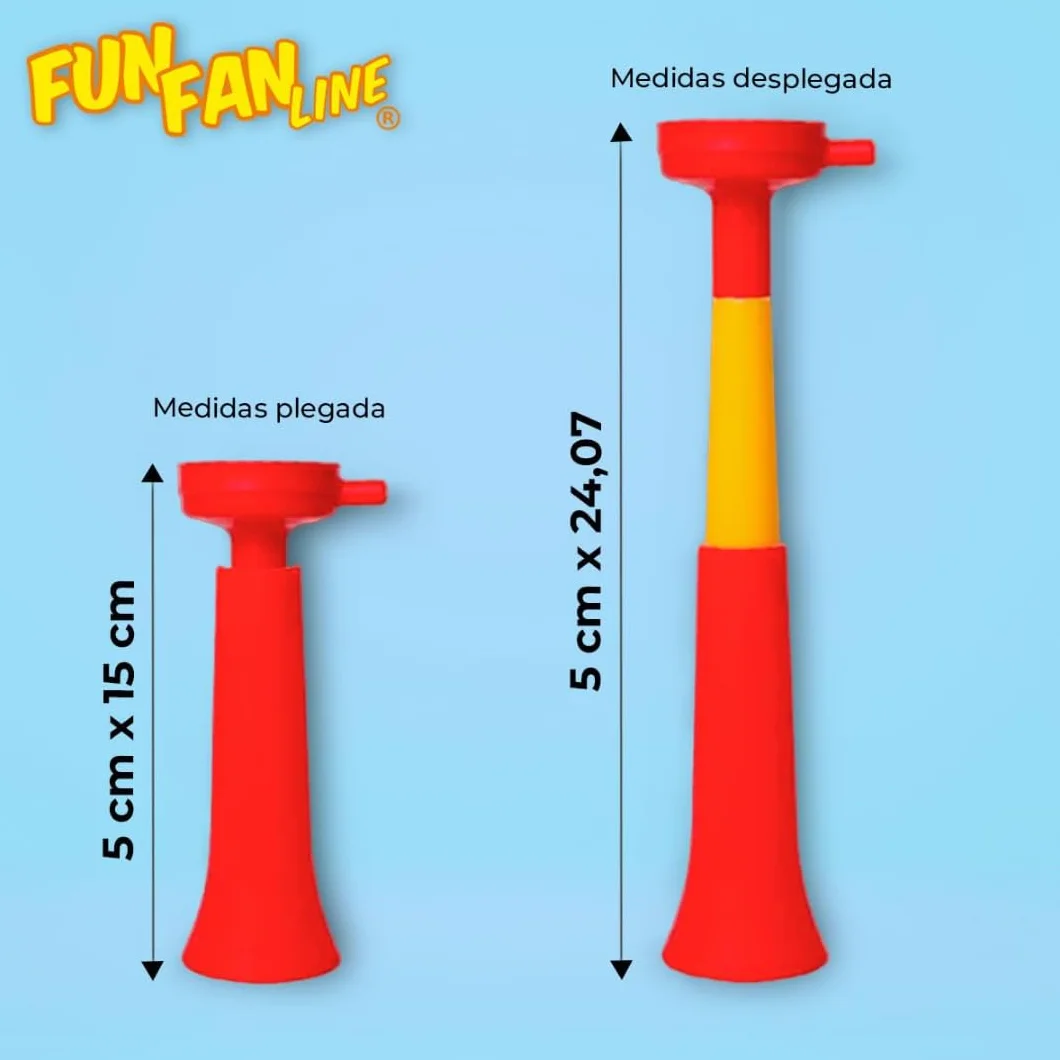 Vuvuzela Confezione da 3 Trombe in Plastica per Calcio e Celebrazioni Sportive