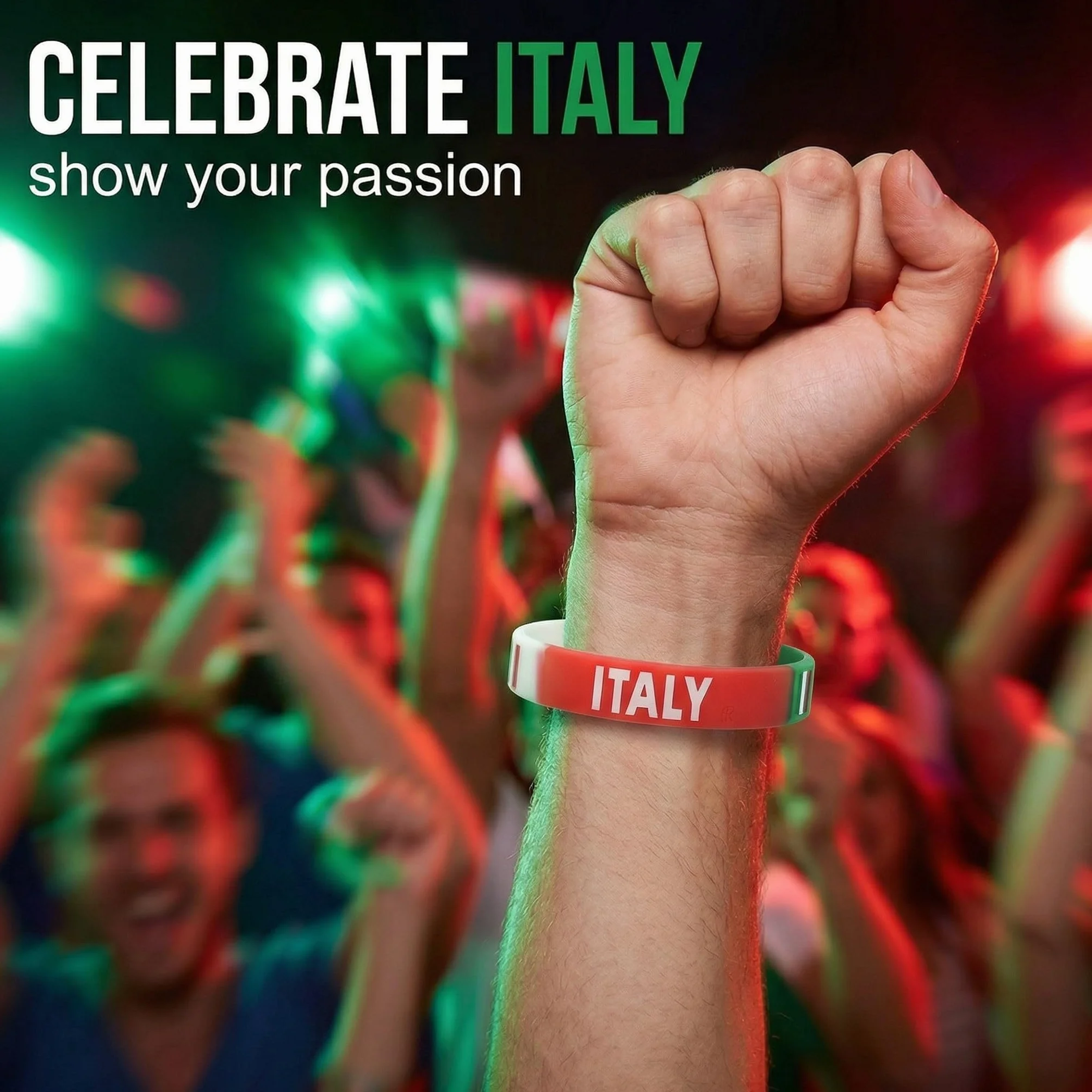 Set di 3 Braccialetti Italia in Silicone Blu, Braccialetto Nazionale Italiana per Tifosi di Calcio e Sport, Circonferenza 20cm, Accessori Unisex per Partite ed Eventi