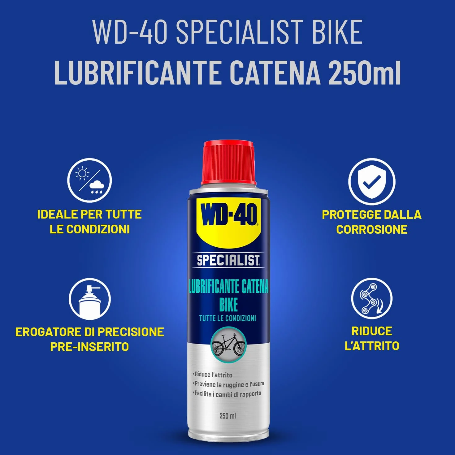 WD-40 Specialist Bike Lubrificante Catena Bici 250ml Olio Spray Antiruggine