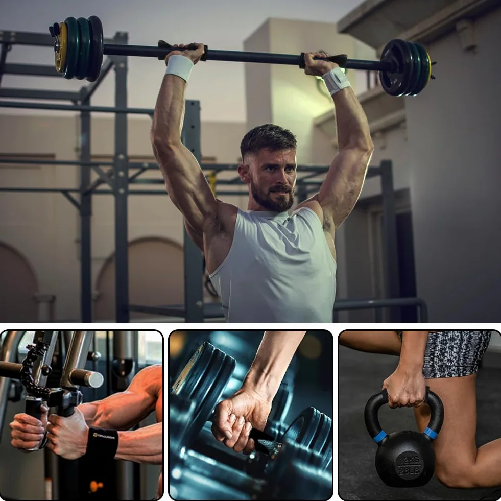 Cinghie da Polso per Sollevamento Pesi, Ganci per Trazione, Multi Grip per Allenamento Forza Powerlifting