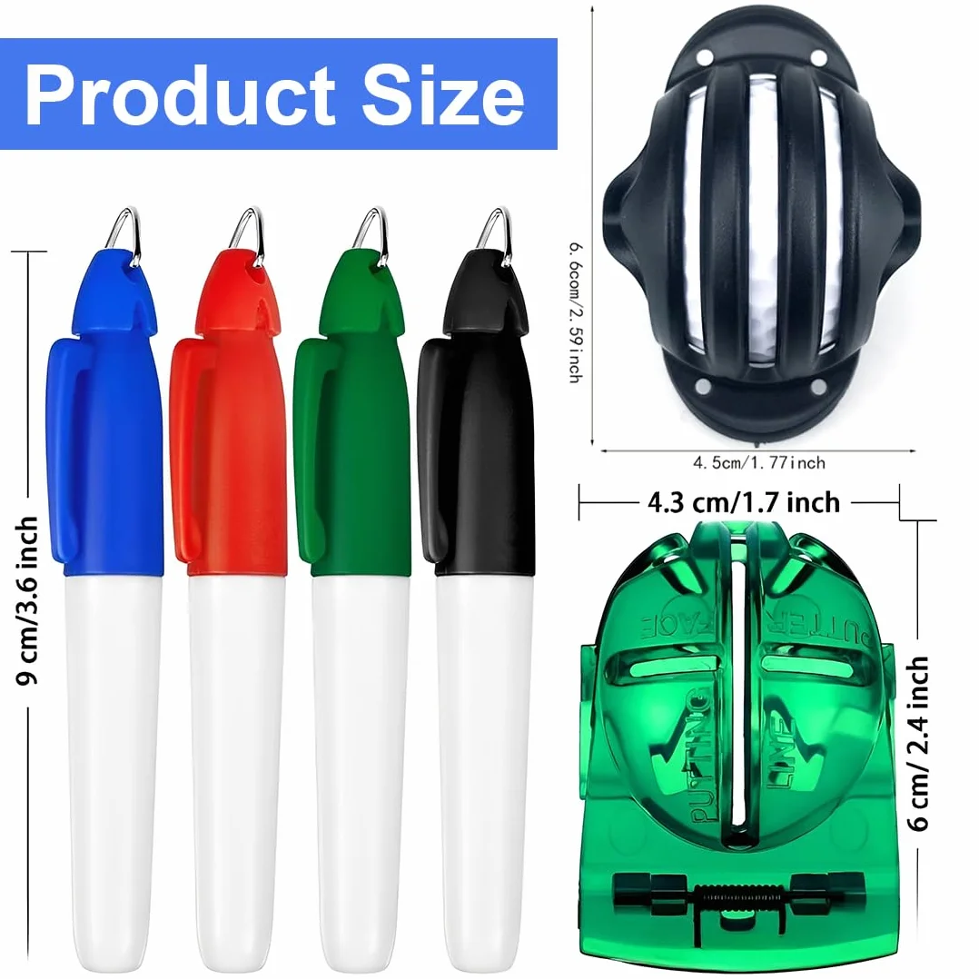 GXGM 6 Pezzi Palline da Golf Set di Allineamento per Golf con Pennarelli, Guide Massime, Sagoma, Accessori per la Marcatura delle Palline