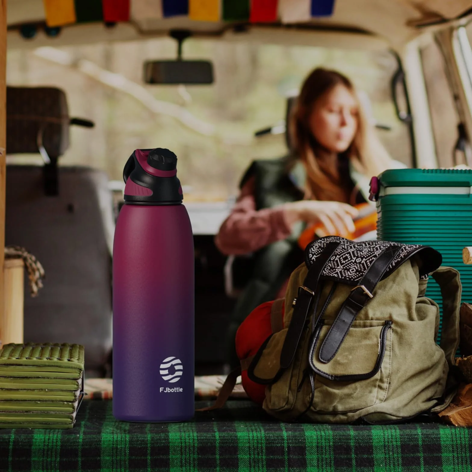 Fjbottle Borraccia Termica 1500ML, Bottiglia Termica per Bambini - Senza BPA, Acciaio Inox per Scuola Sport Palestra