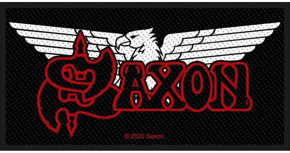 Saxon Logo & Eagle Unisex Toppa nero/rosso/bianco 100% poliestere