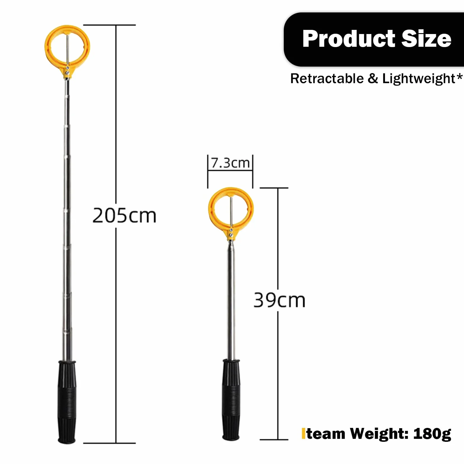 Ideal Swan - Raccoglitore telescopico retrattile per palline da golf, raccoglitori telescopici per palline da golf per acqua, grabber per palline da golf in acciaio inossidabile, accessori da golf per