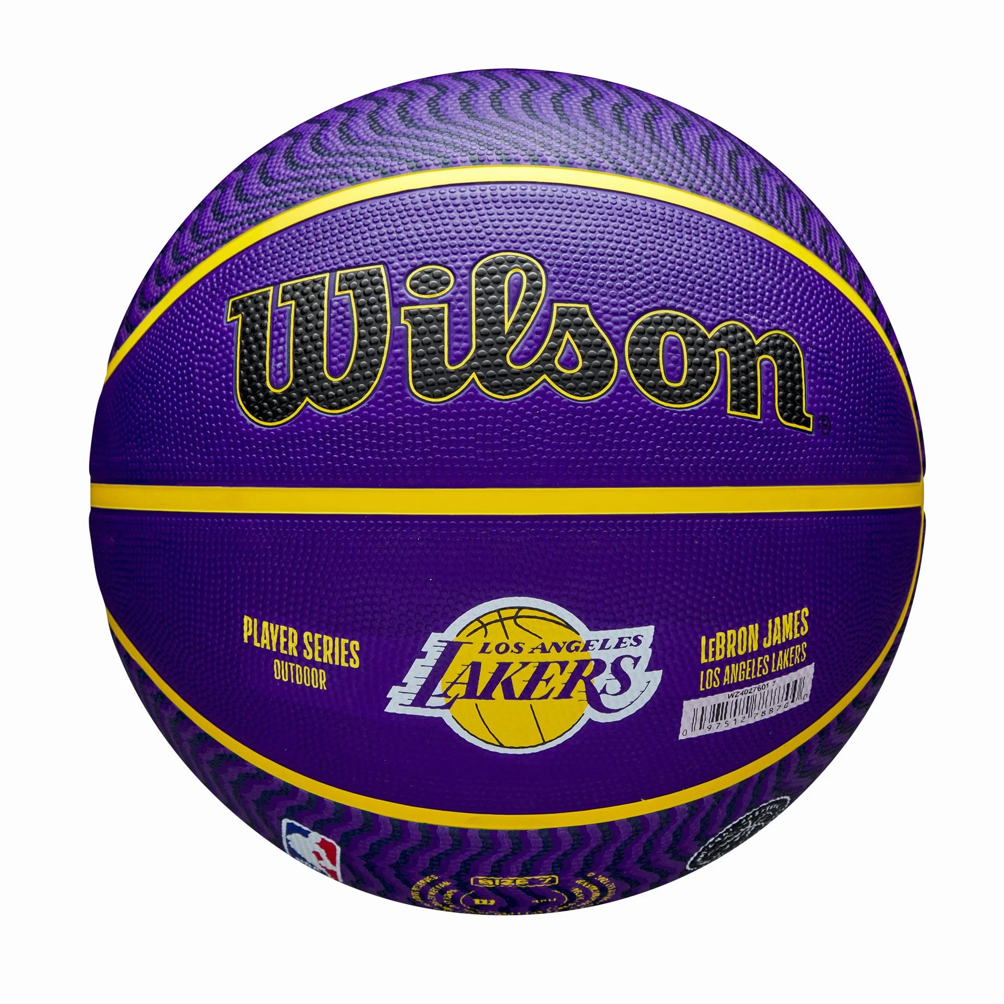 Wilson Pallone da Basket da Esterno NBA Player Icon Lebron James Viola Giallo Taglia 7