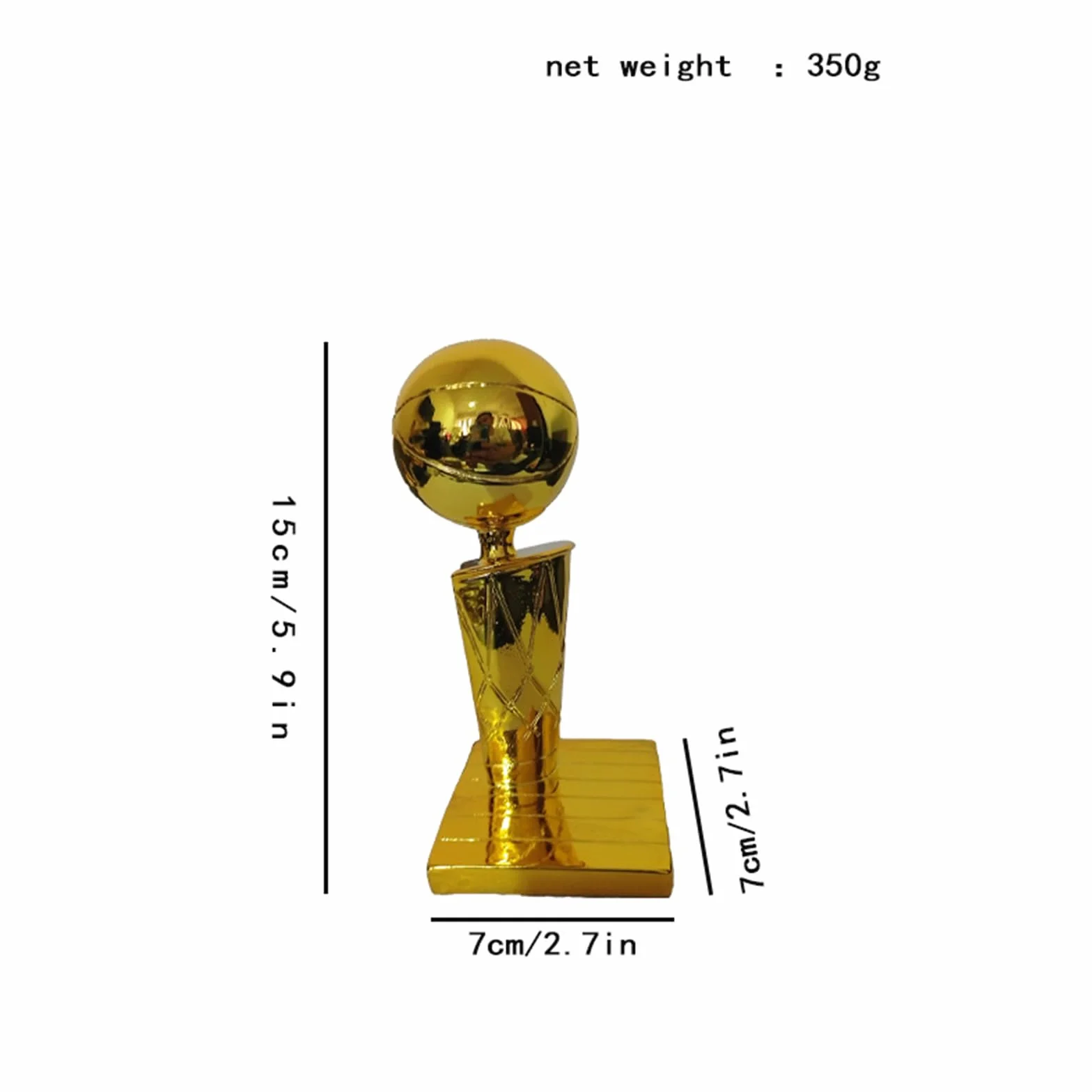Larry O'Brien Trophy Replica NBA Golden State Warriors Souvenir 16 cm