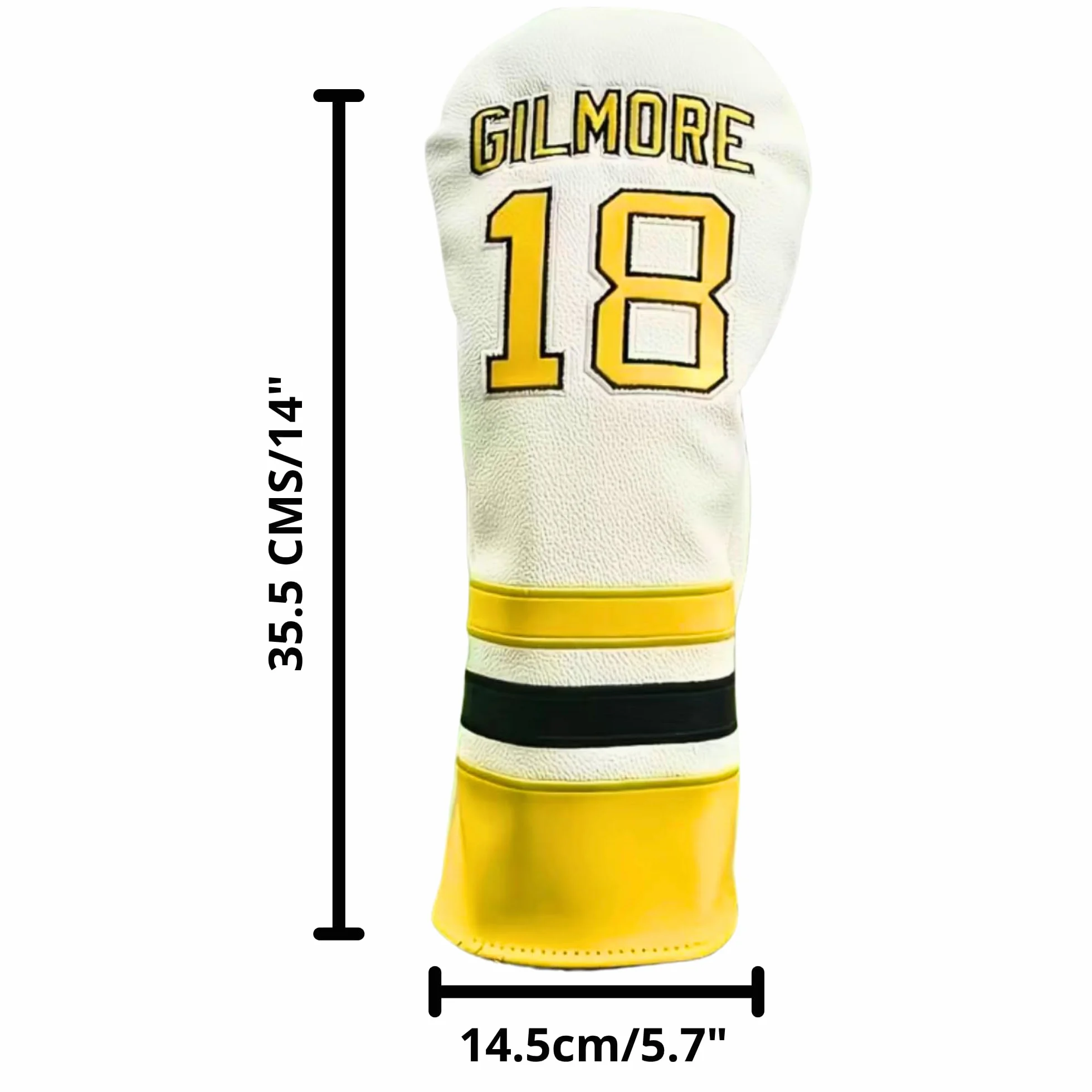 Happy Gilmore Syren - Copertura per mazza da golf, in finta pelle, con chiusura magnetica, colore: giallo