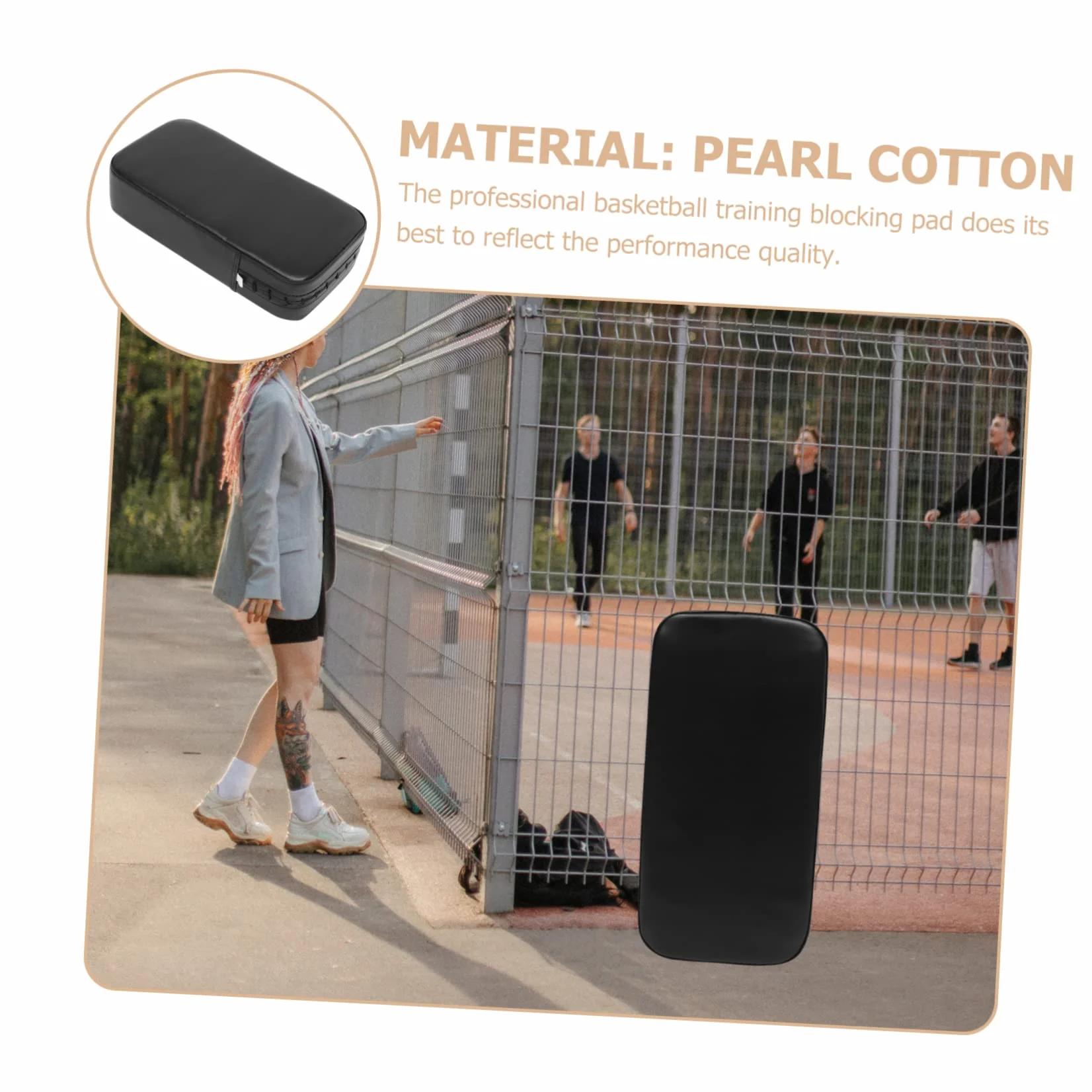 TOYANDONA Tappetino di Blocco per Allenamento Basket in PVC e PU Pelle Cotone Perla, Cuscino Nero per Agilità e Boxe